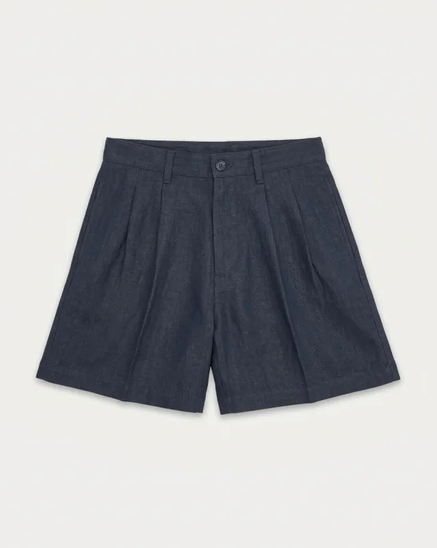 Nyshort Bermuda Con Pences In Lino made by Fortela