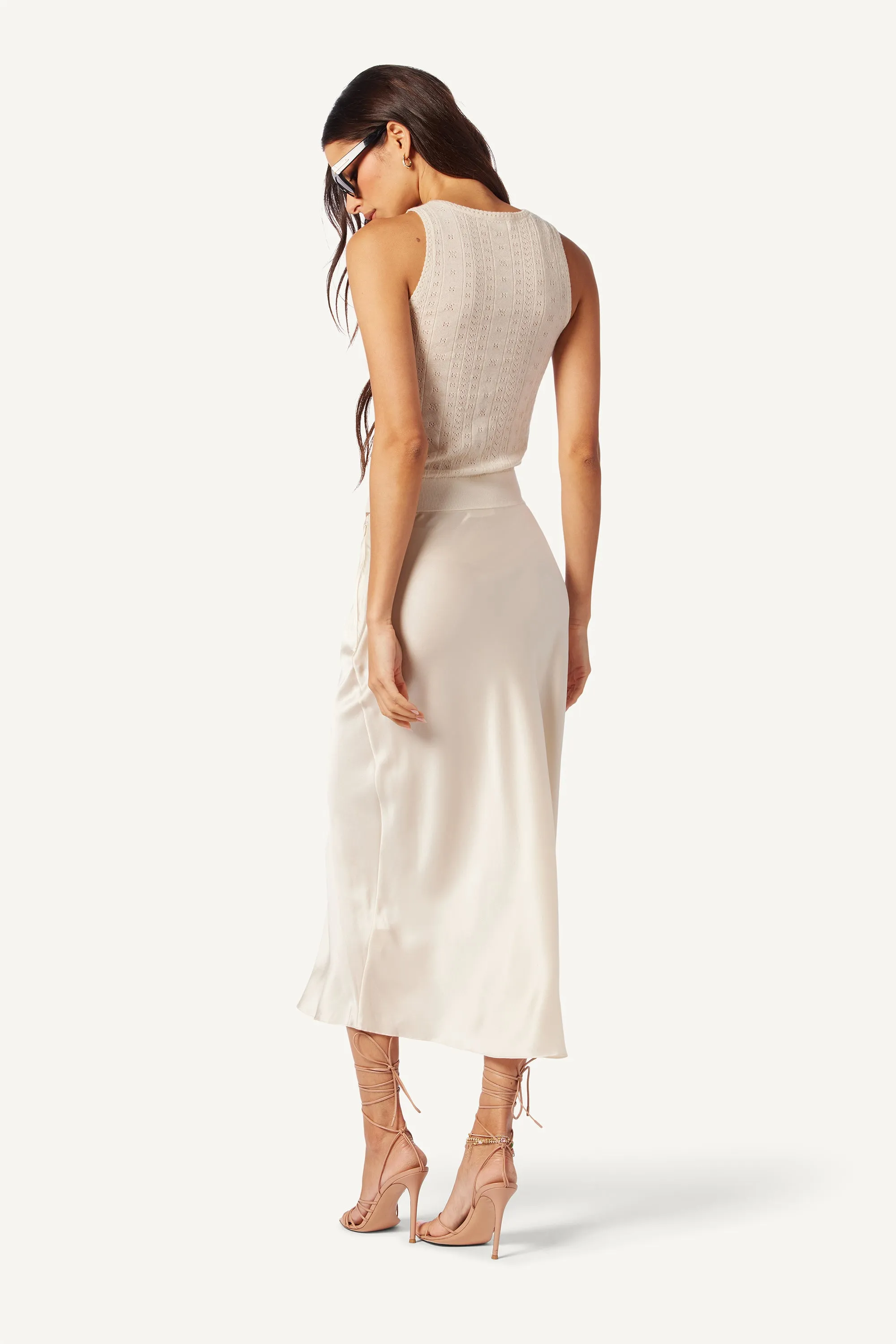 MIRANDA MIDI SILK SKIRT | GARDENIA sold by Sablyn product image thumbnail 2