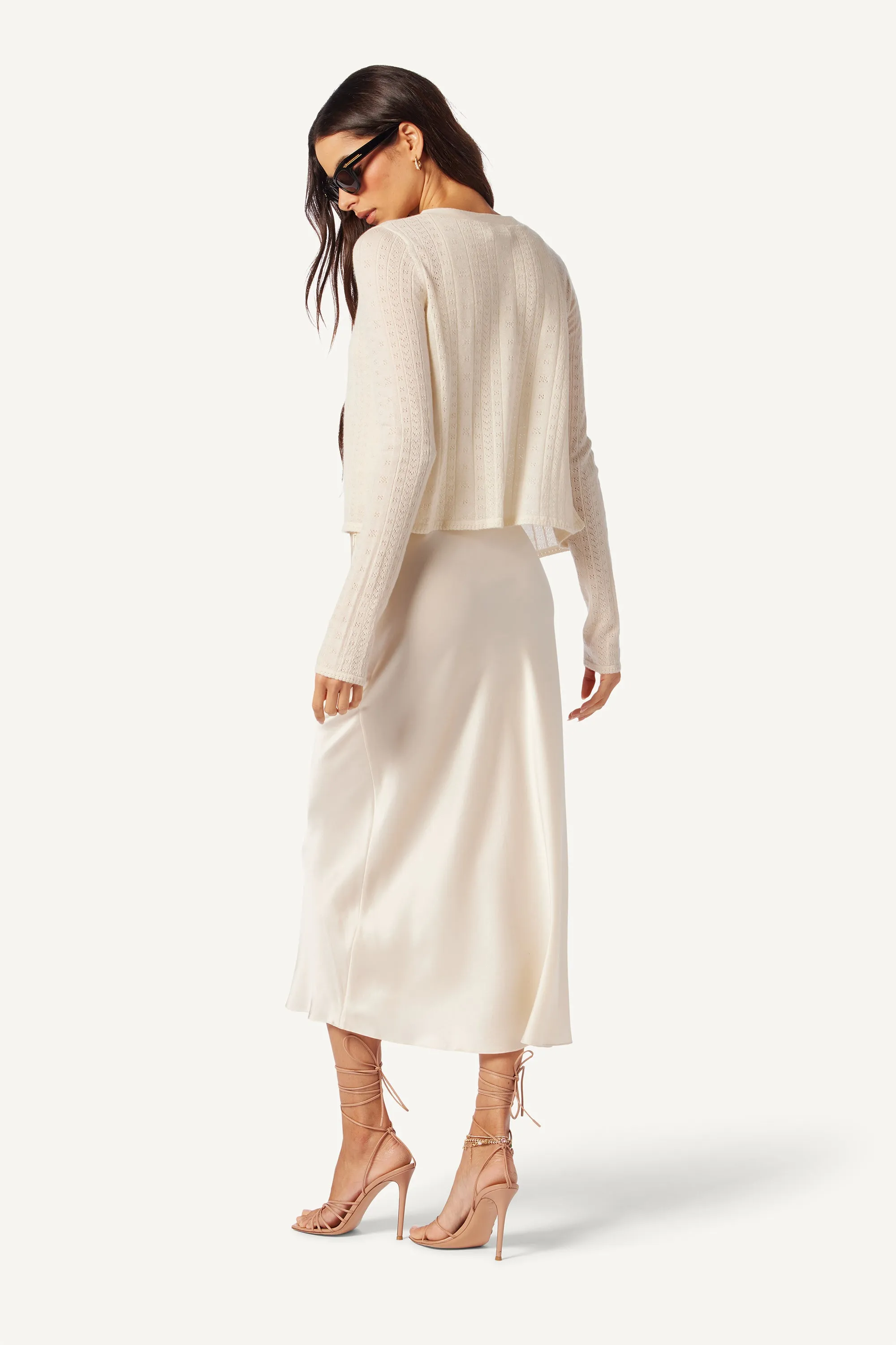 MIRANDA MIDI SILK SKIRT | GARDENIA sold by Sablyn product image thumbnail 5