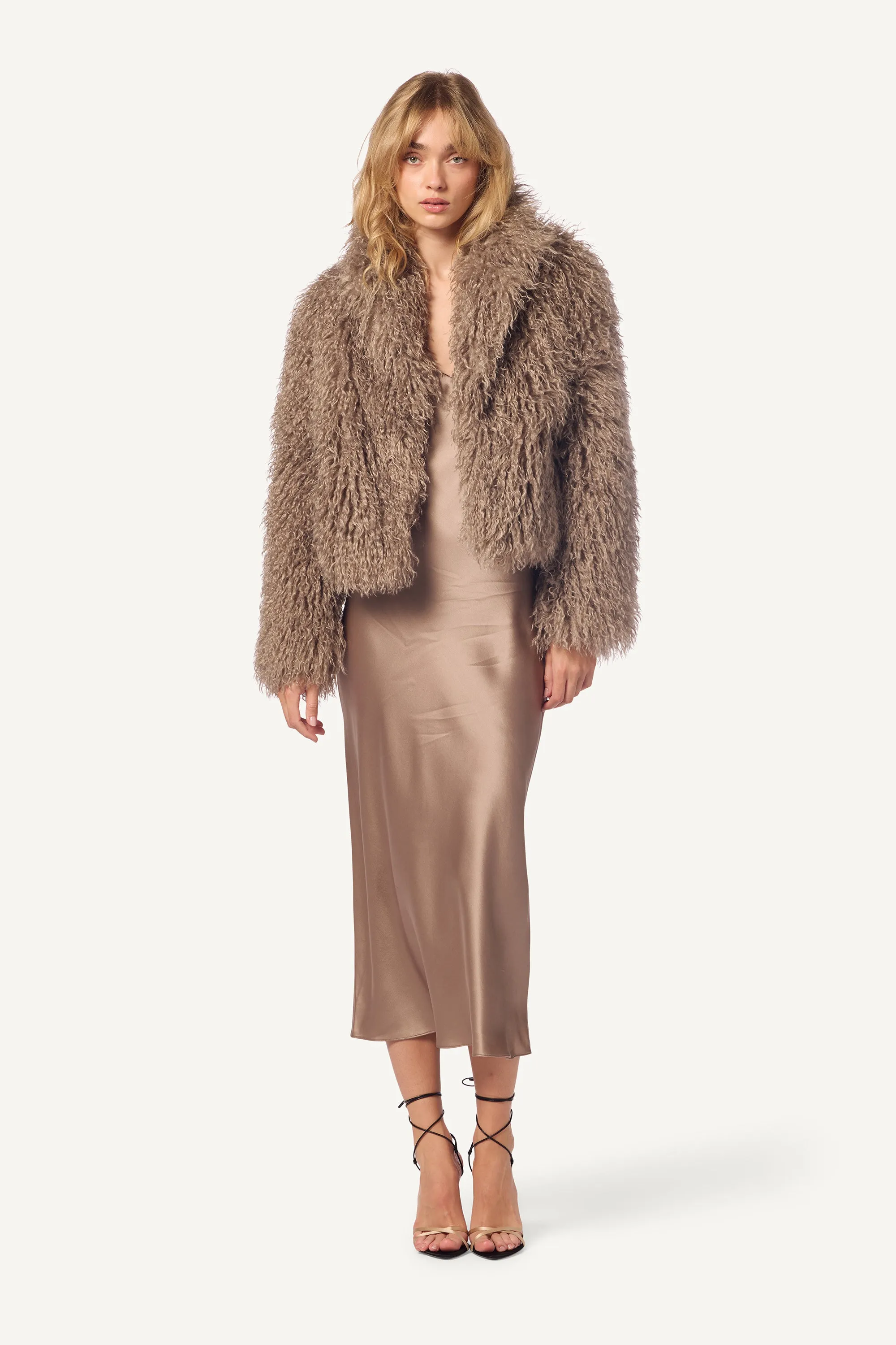 SHAE RELAXED FAUX FUR COAT | ECO GRAVEL sold by Sablyn product image thumbnail 4
