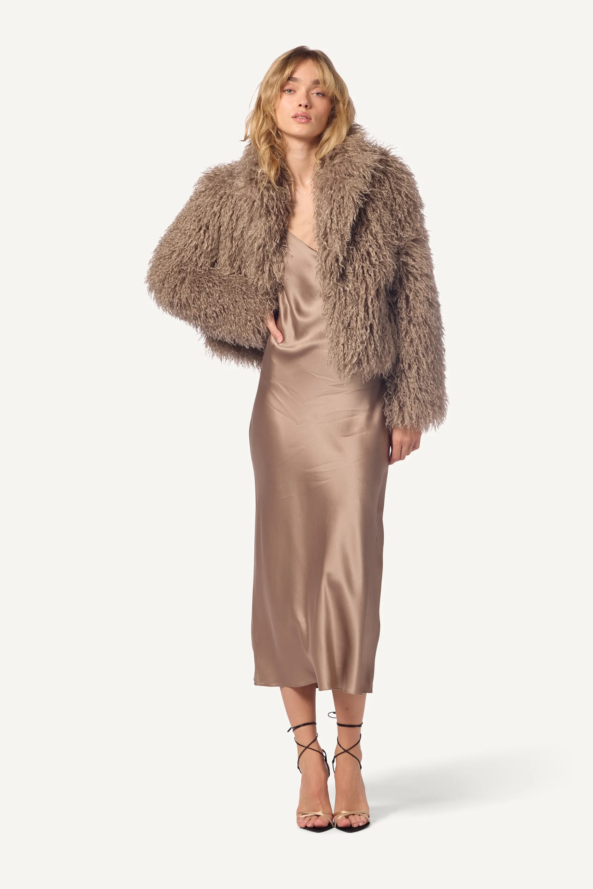 SHAE RELAXED FAUX FUR COAT | ECO GRAVEL sold by Sablyn product image thumbnail 3