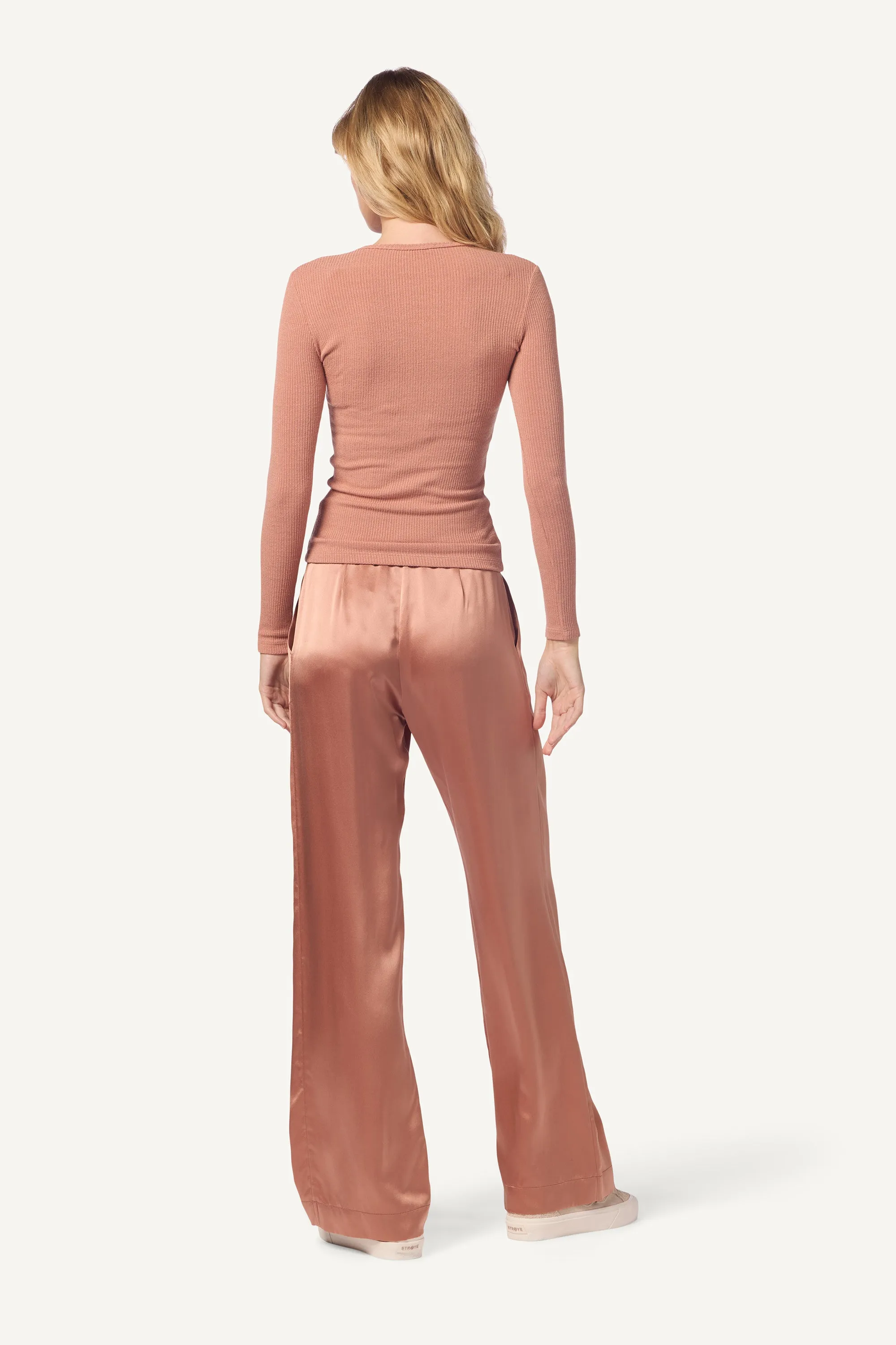 EMERSON HIGH RISE PLEATED PANT | DEEP APRICOT sold by Sablyn product image thumbnail 2