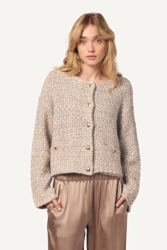 CHARLENE CROPPED WELT POCKET CASHMERE JACKET | ECOGRAVEL MULTI sold by Sablyn
