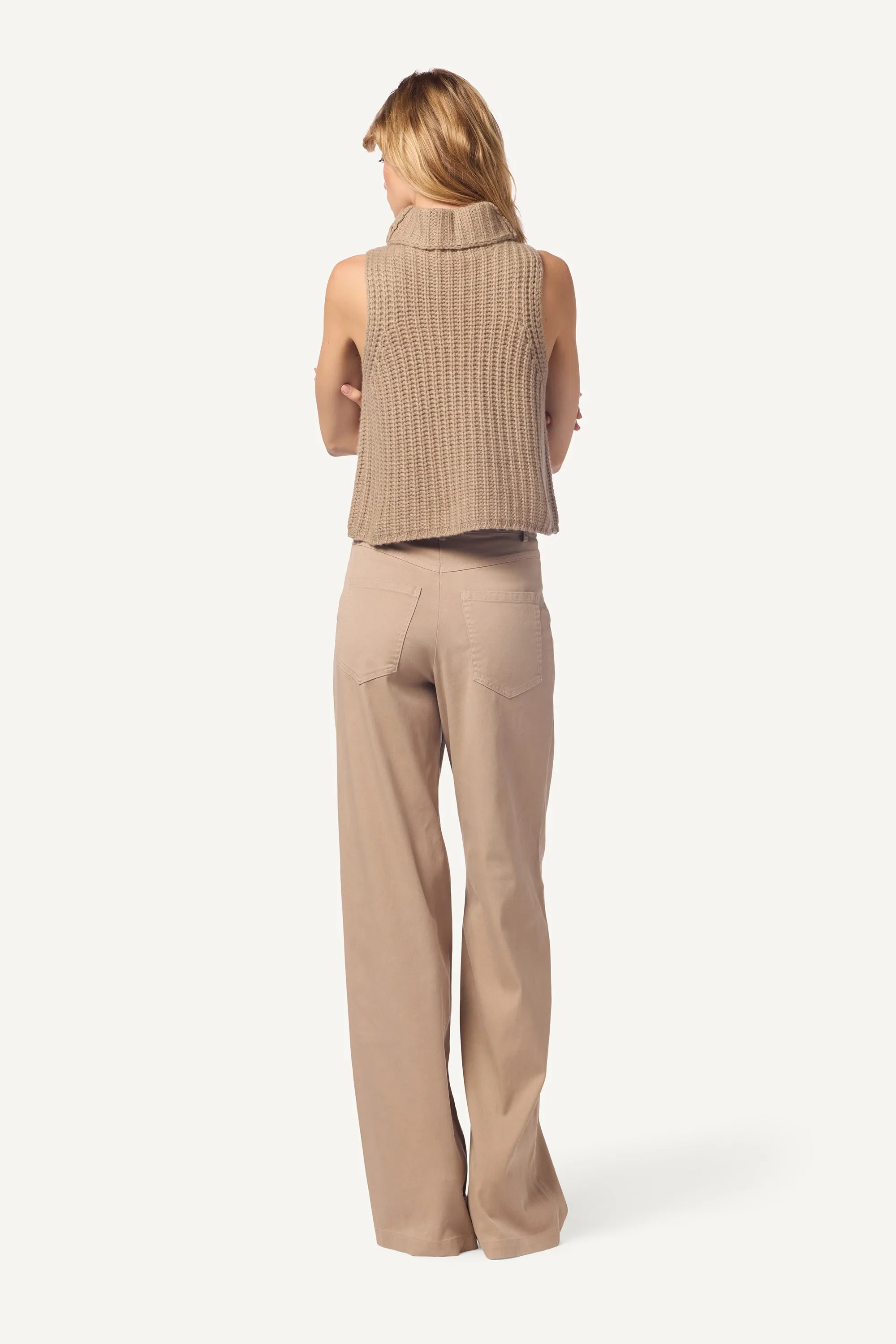 SAIGE CROPPED CASHMERE TURTLENECK | ECO GRAVEL sold by Sablyn product image thumbnail 2