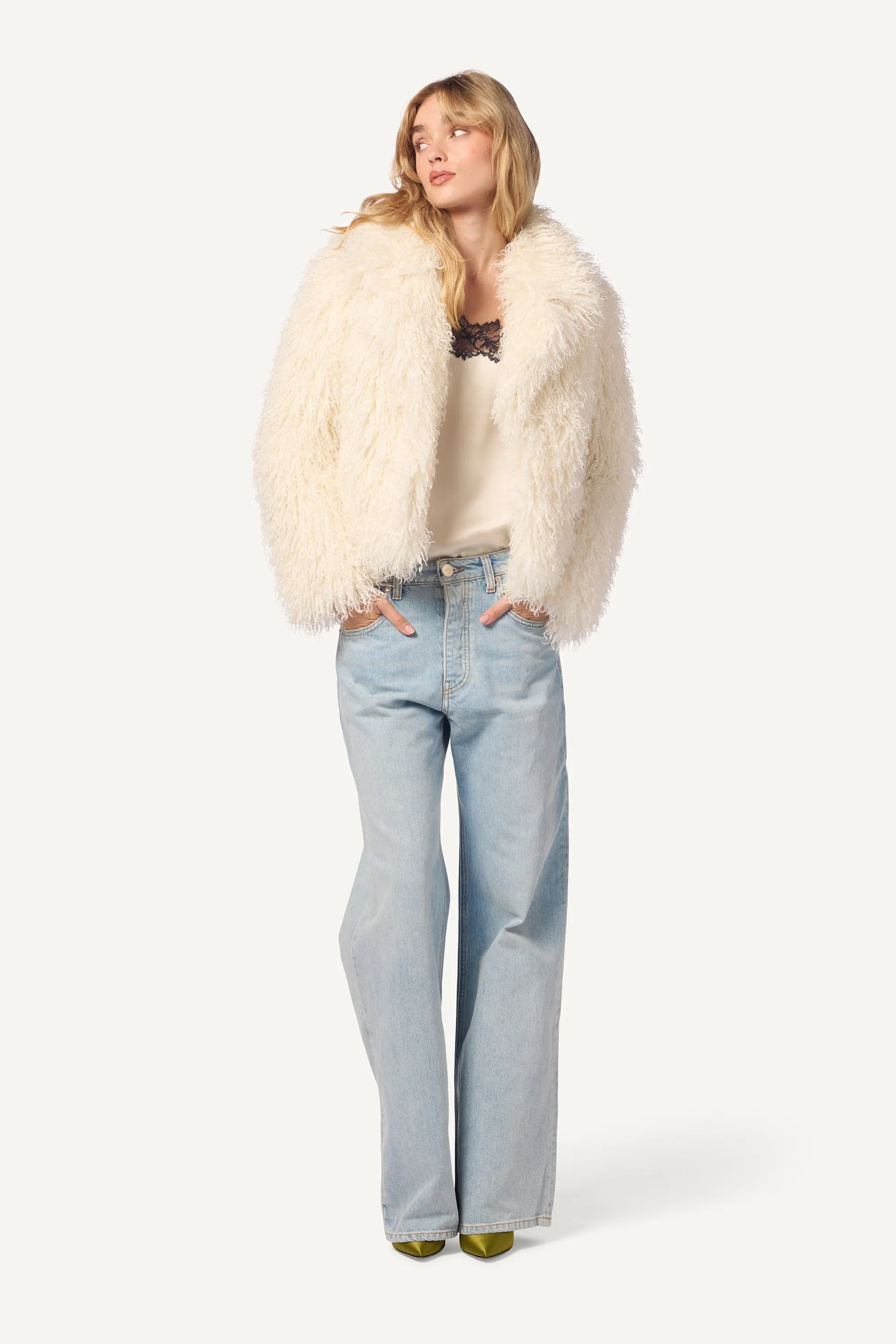 SHAE RELAXED FAUX FUR COAT | GARDENIA sold by Sablyn product image thumbnail 3