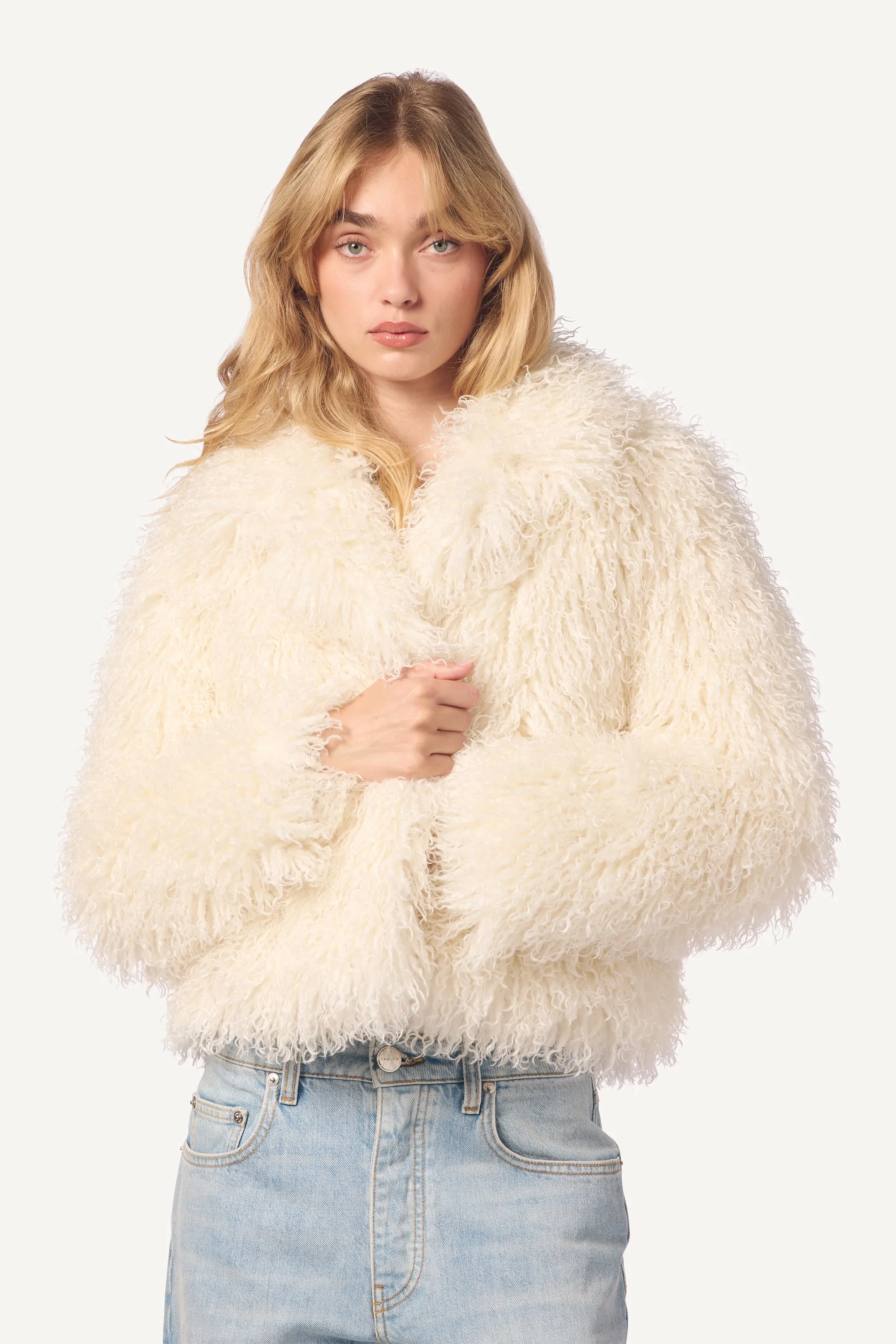 SHAE RELAXED FAUX FUR COAT | GARDENIA sold by Sablyn product image thumbnail 5