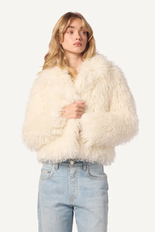 SHAE RELAXED FAUX FUR COAT | GARDENIA sold by Sablyn
