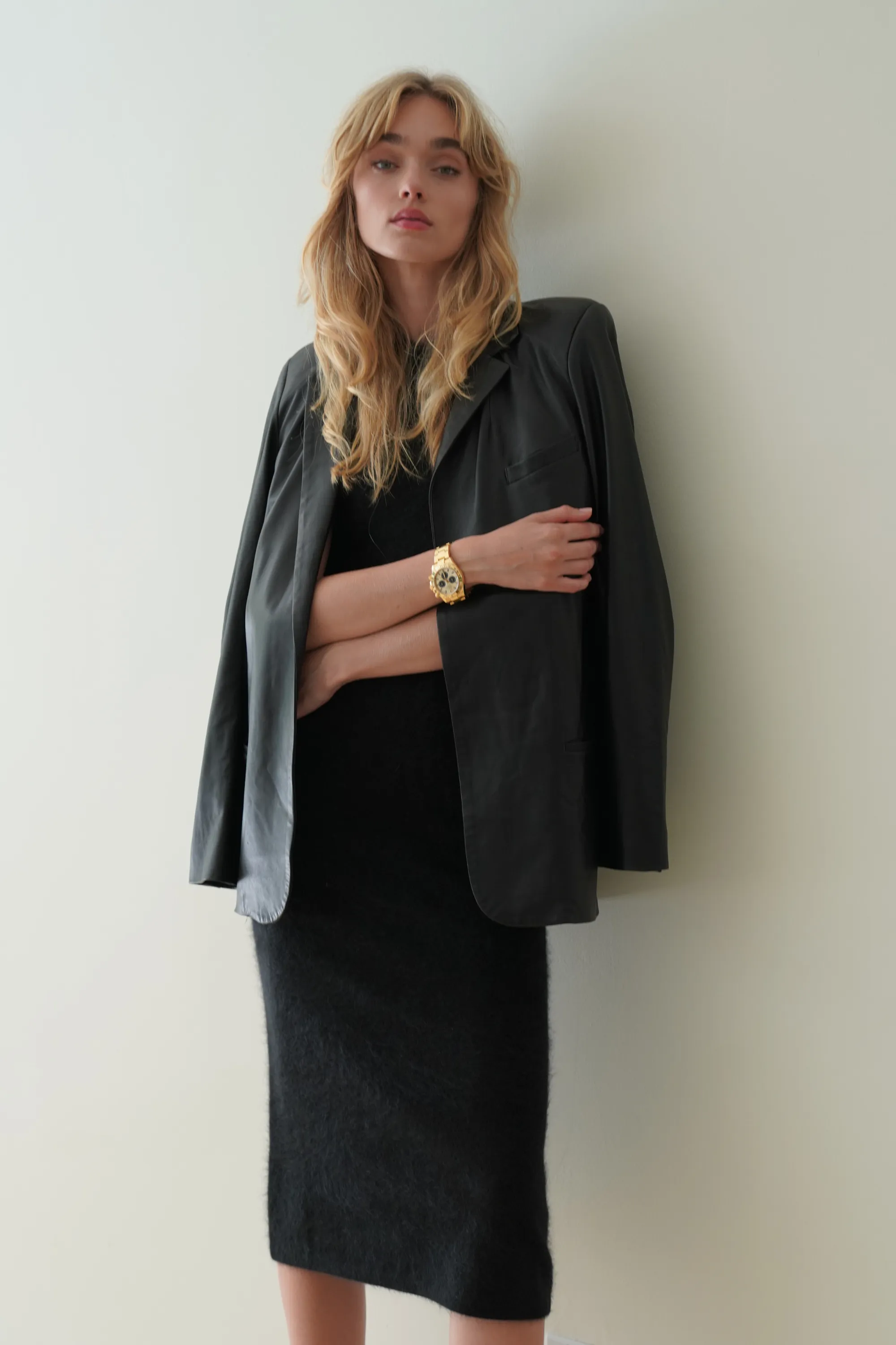 WHITNEY BRUSHED CASHMERE MIDI DRESS | BLACK sold by Sablyn product image thumbnail 5