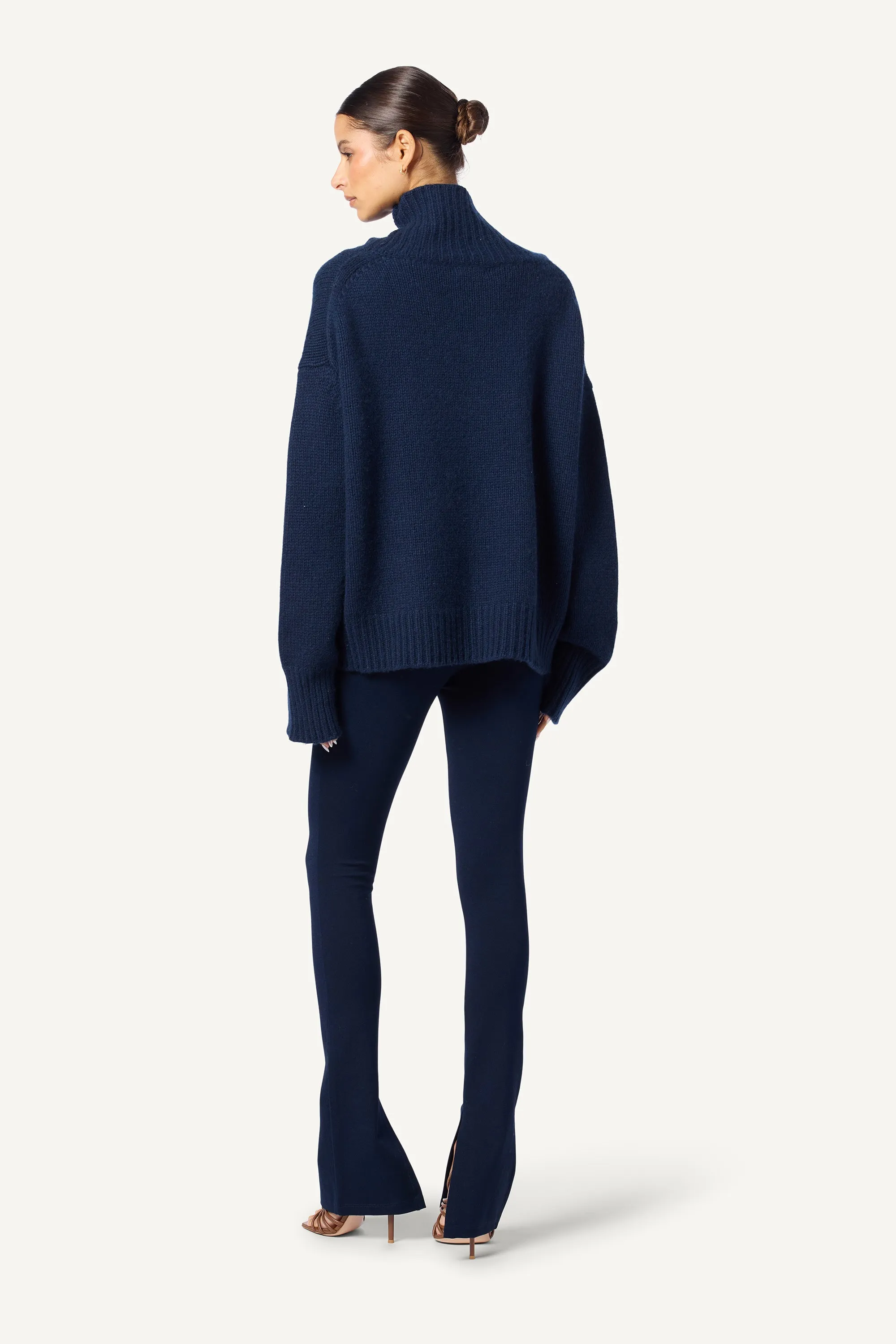 SCARLETT CASHMERE TURTLENECK SWEATER | MIDNIGHT NAVY sold by Sablyn product image thumbnail 2