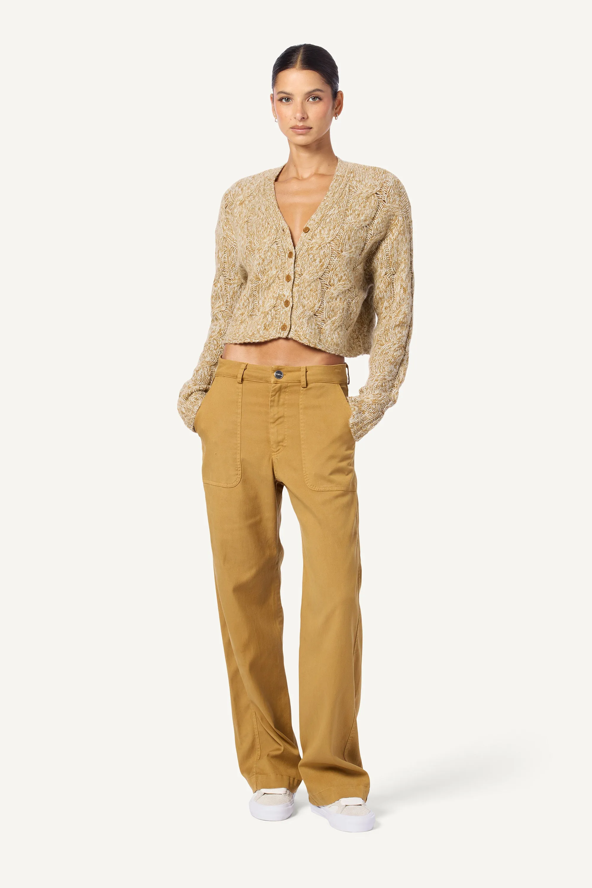 JOLENE FULL LENGTH UTILITY PANT | MATTE GOLD sold by Sablyn product image thumbnail 3