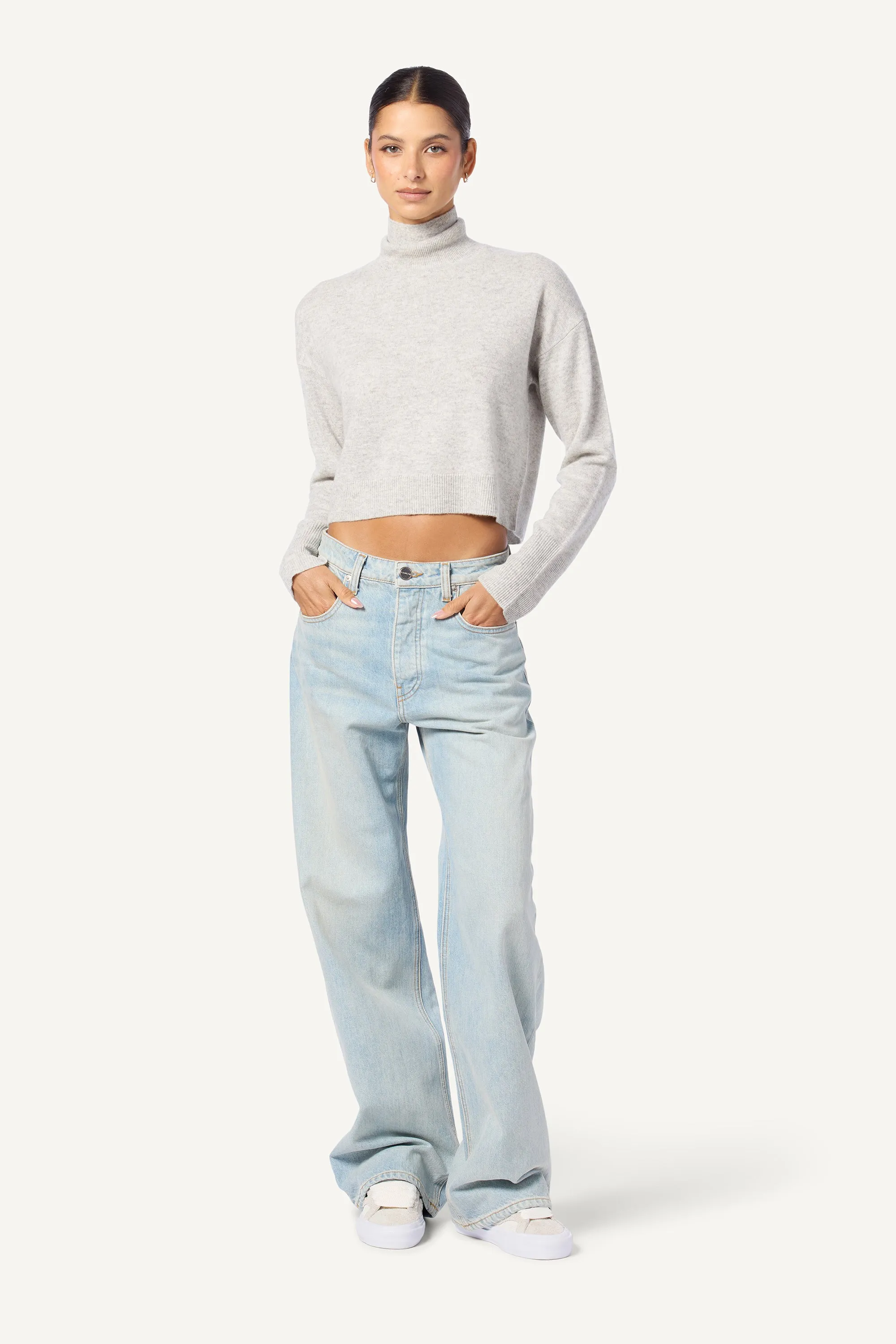 SABLE CASHMERE TURTLENECK SWEATER | FOGGY sold by Sablyn product image thumbnail 2
