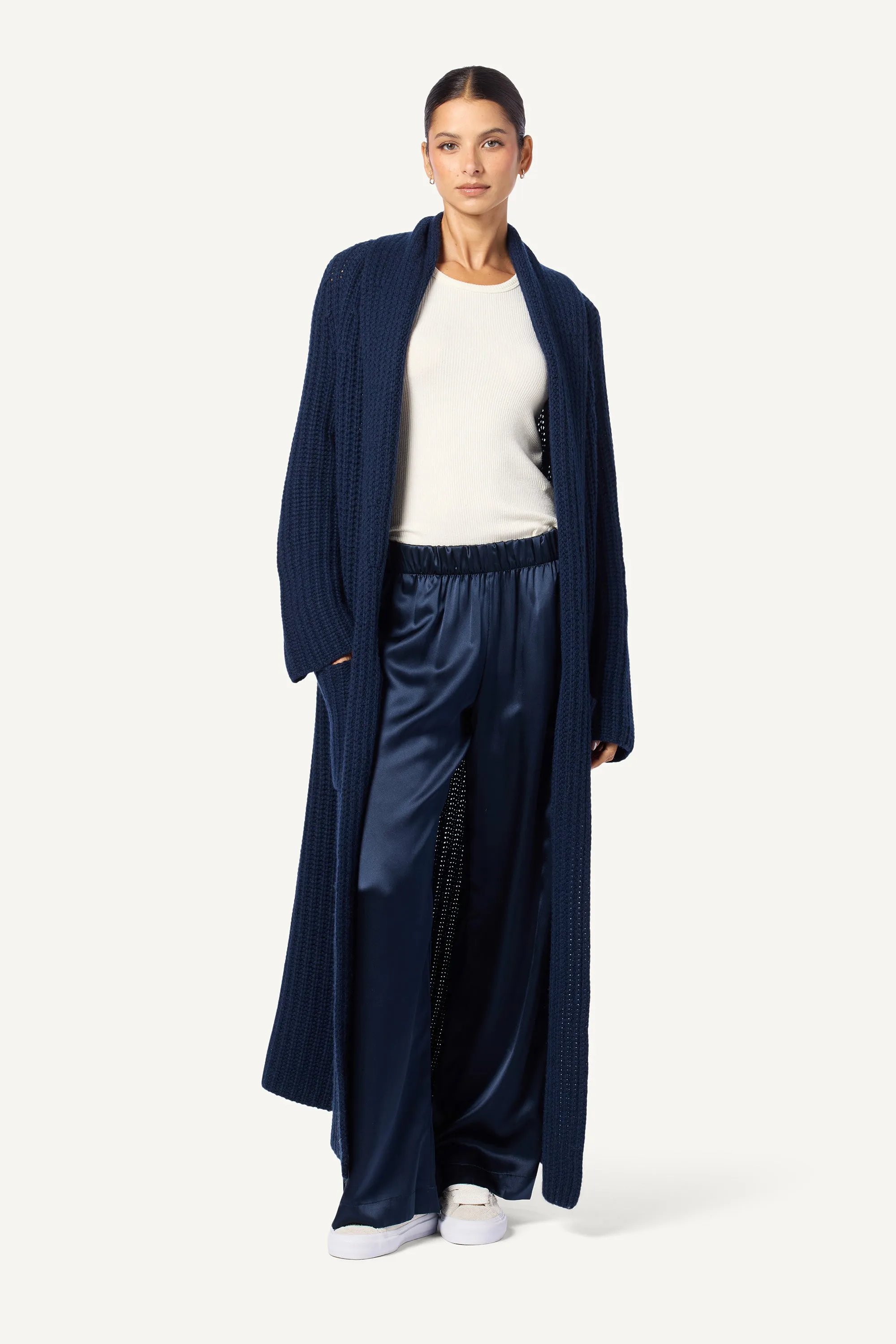 EDEN CASHMERE DUSTER WITH POCKETS | MIDNIGHT NAVY sold by Sablyn