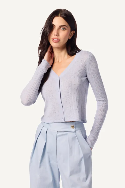 VINCENT POINTELLE CASHMERE KNIT CARDIGAN | WHISPER sold by Sablyn