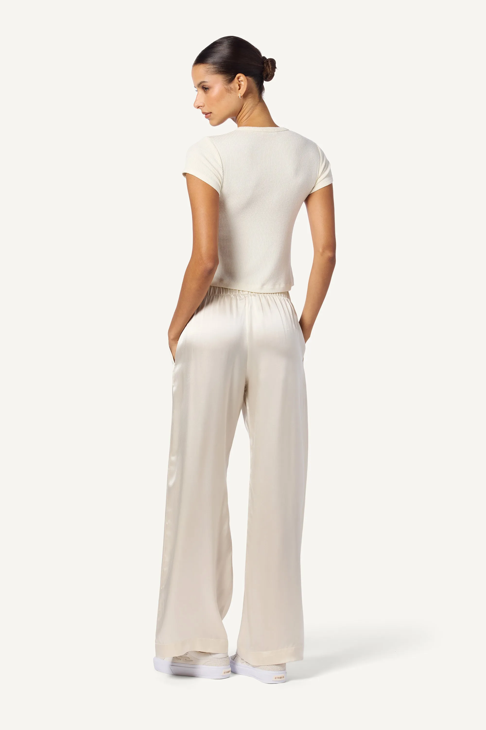 YAEL FITTED RIB TEE SHIRT | GARDENIA sold by Sablyn product image thumbnail 4