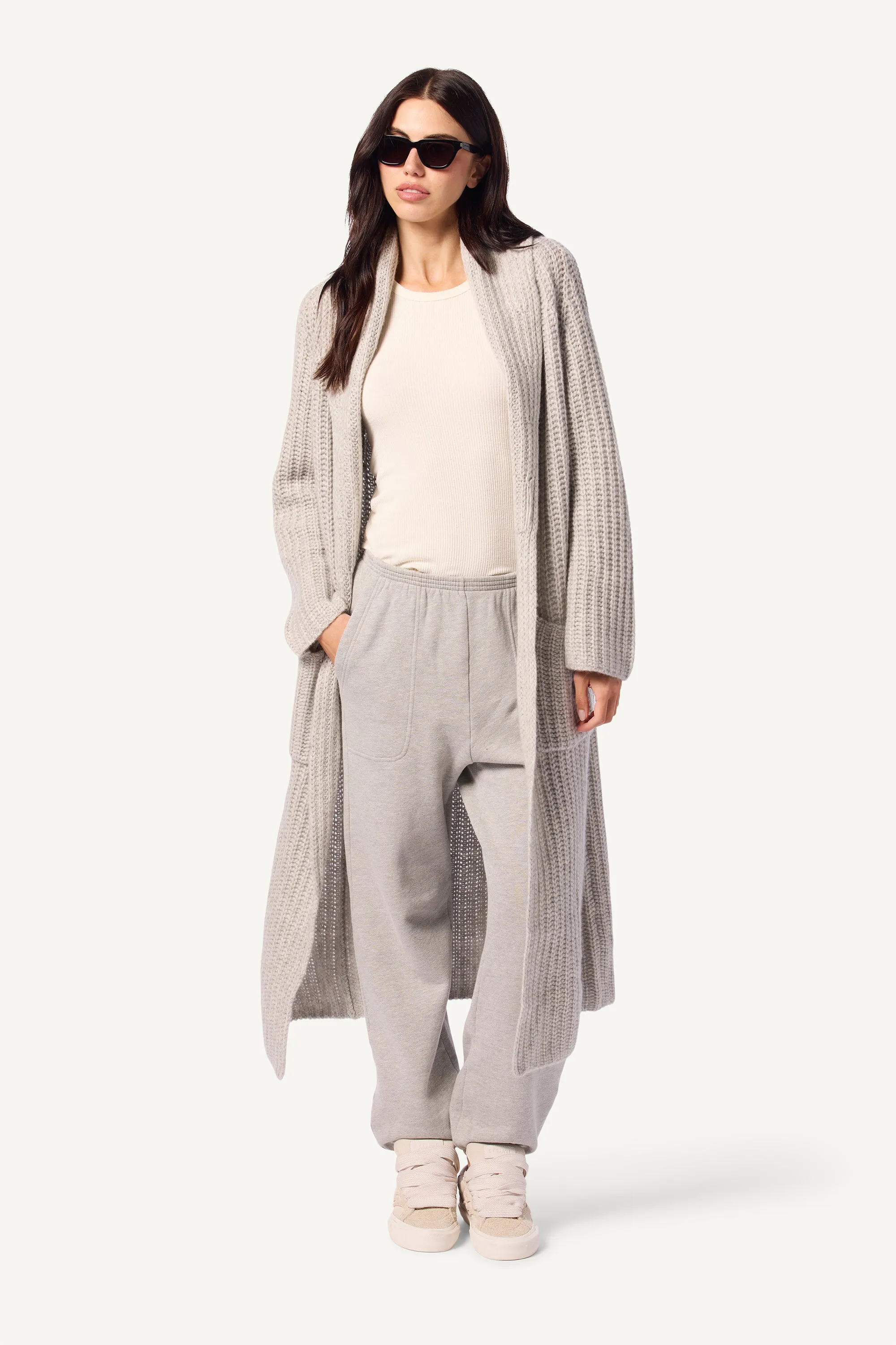 EDEN CASHMERE DUSTER WITH POCKETS | FOGGY sold by Sablyn