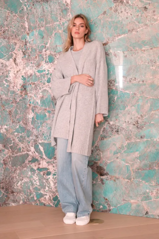PERRY OPEN FRONT CASHMERE CARDIGAN | FOGGY sold by Sablyn
