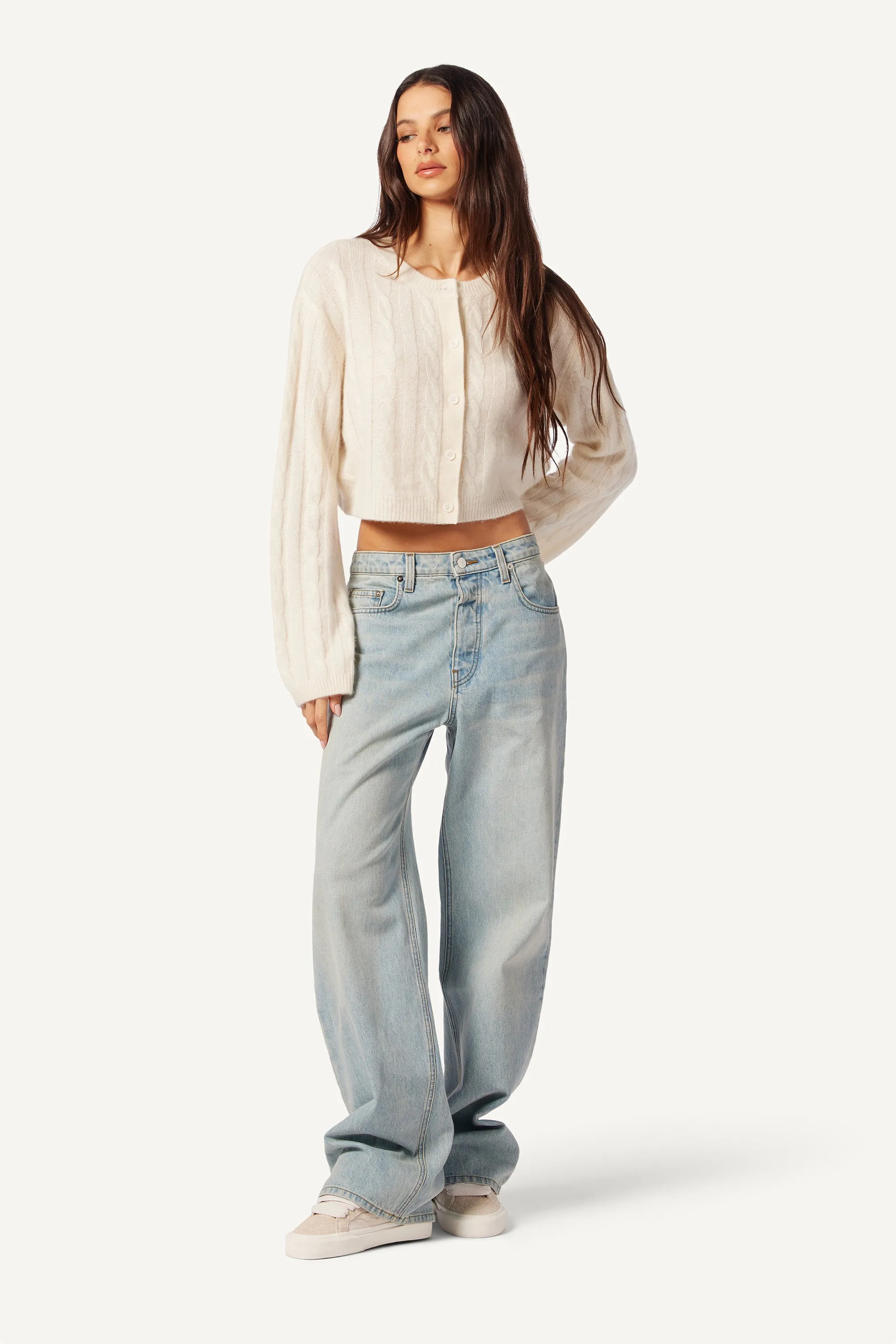 ASH CASHMERE CABLE KNIT CARDIGAN | GARDENIA sold by Sablyn product image thumbnail 5