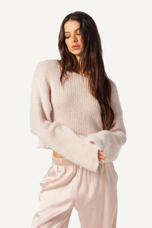 NAVI OPEN KNIT CASHMERE SWEATER | LUNAR made by Sablyn