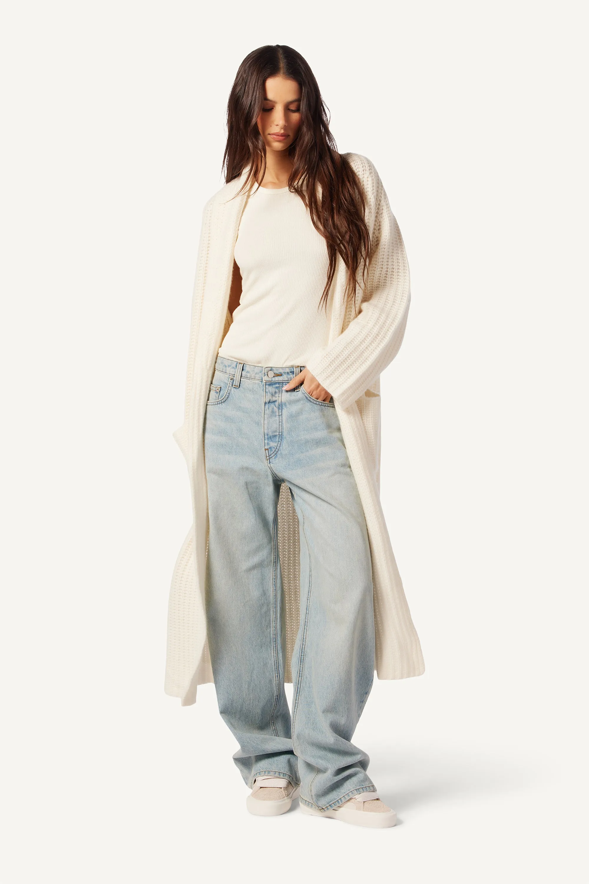 EDEN CASHMERE DUSTER WITH POCKETS | GARDENIA sold by Sablyn product image thumbnail 5