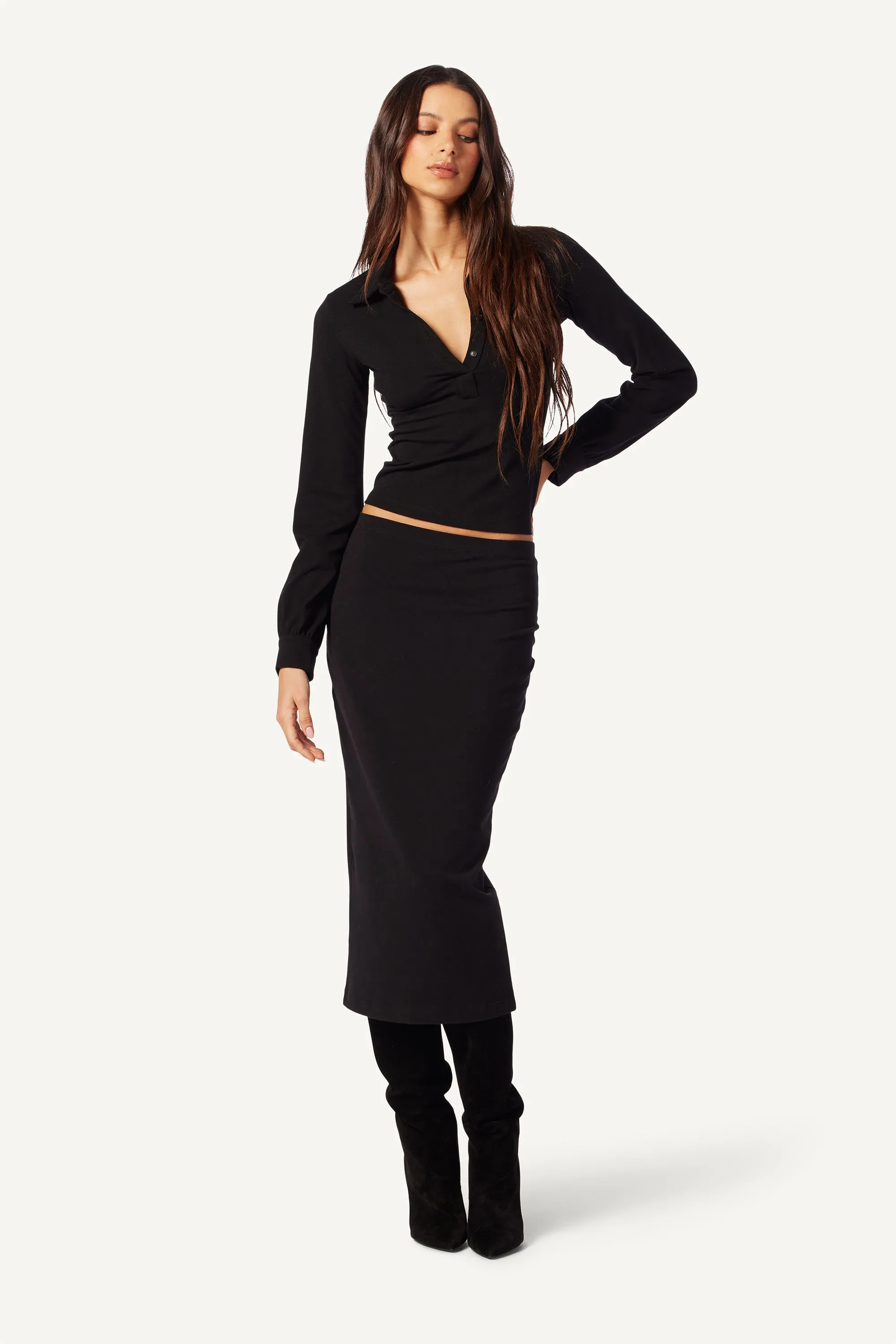 ZITA KNIT SKIRT | BLACK sold by Sablyn product image thumbnail 4