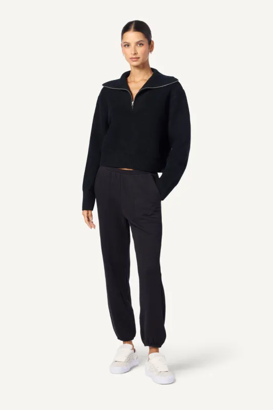 MASON LOW RISE RELAXED SWEATPANT W/ POCKETS | BLACK sold by Sablyn