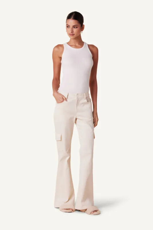 BETHANY CASHMERE  CARGO PANT | GARDENIA sold by Sablyn