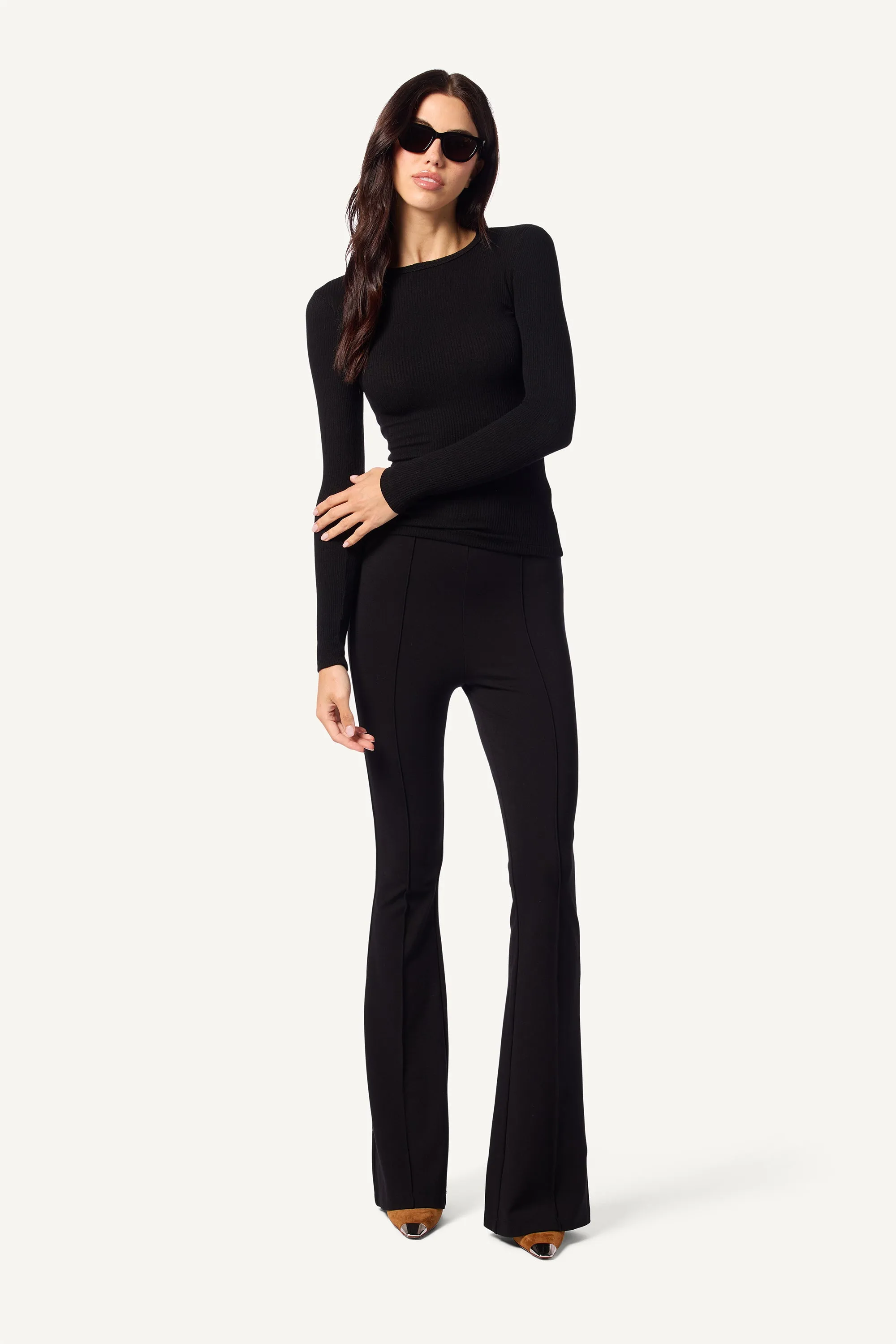 BAILEY PINTUCK FLARE LEGGING | BLACK sold by Sablyn product image thumbnail 3