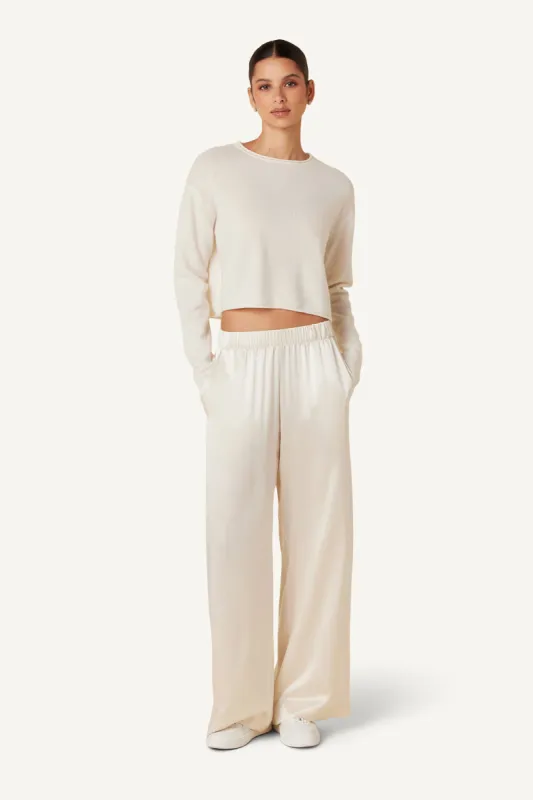 LANCE CASHMERE CROP PULLOVER | GARDENIA sold by Sablyn