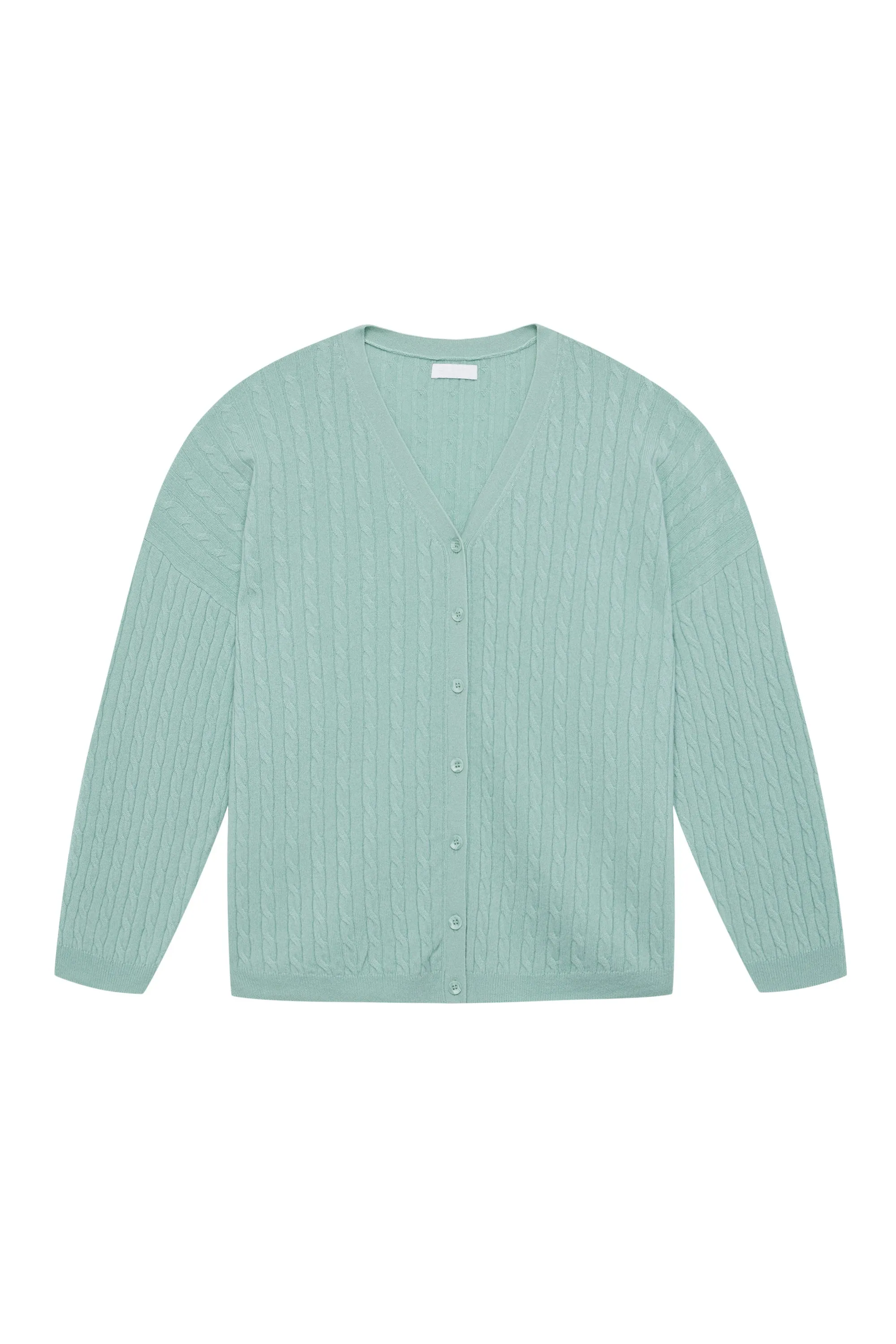 COOPER CASHMERE CABLE KNIT CARDIGAN | SEAFOAM sold by Sablyn product image thumbnail 2