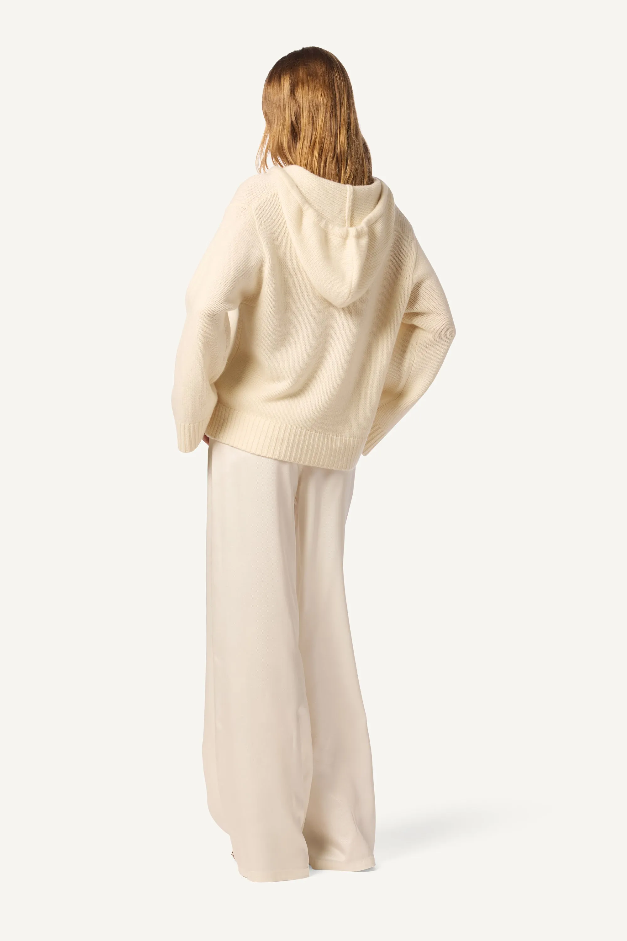 NIKI SLOUCHY HOODED SPLIT NECK SWEATER | GARDENIA sold by Sablyn product image thumbnail 3