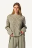ALSTON OPEN KNIT BOYFRIEND CASHMERE CREWNECK | EUCALYPTUS sold by Sablyn