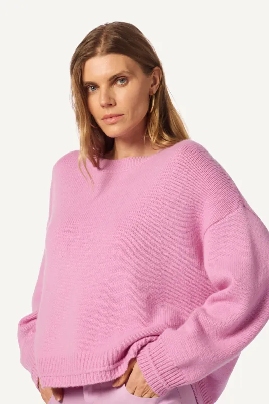 ALSTON BOYFRIEND CASHMERE CREWNECK | ORCHID sold by Sablyn
