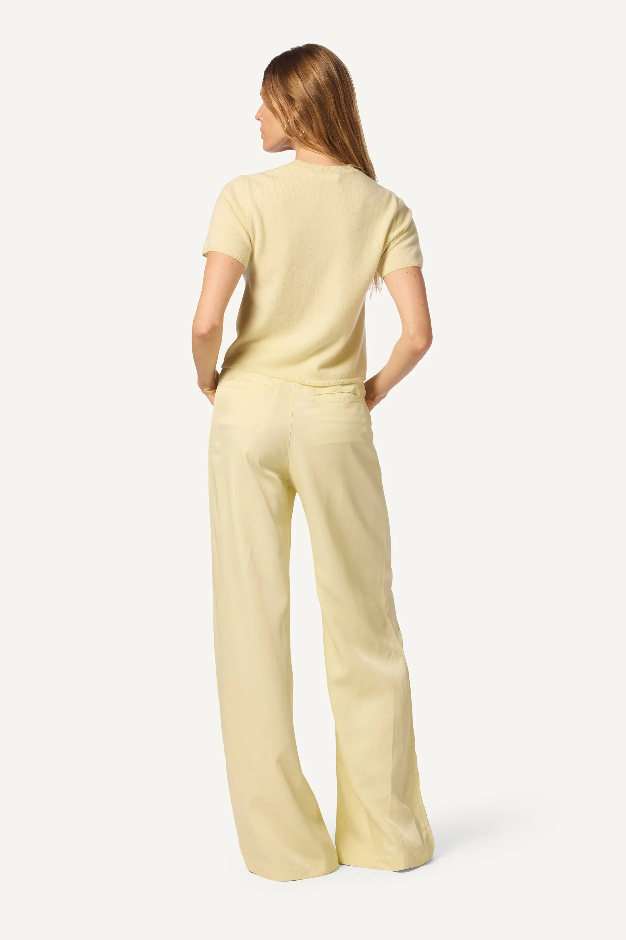 ADRIANNA EXAGGERATED WIDE LEG PANT | PALE CITRON sold by Sablyn product image thumbnail 4