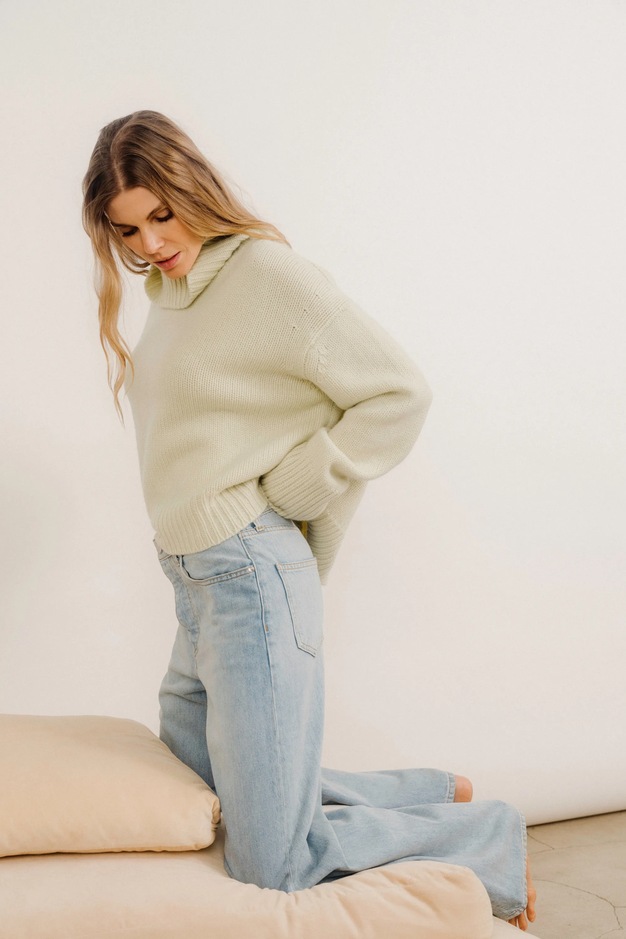 BRYNN WIDE LEG SILK PANT | PALE CITRON sold by Sablyn product image thumbnail 4