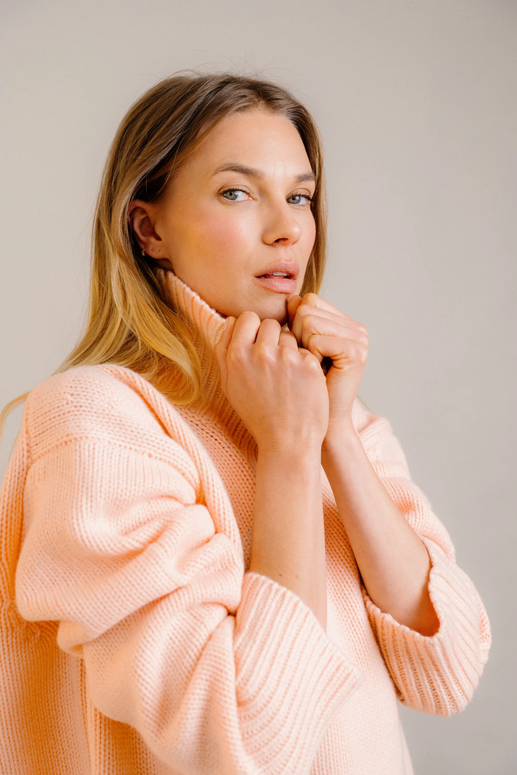 SCARLETT MOCK NECK DROP SHOULDER | SHERBET sold by Sablyn
