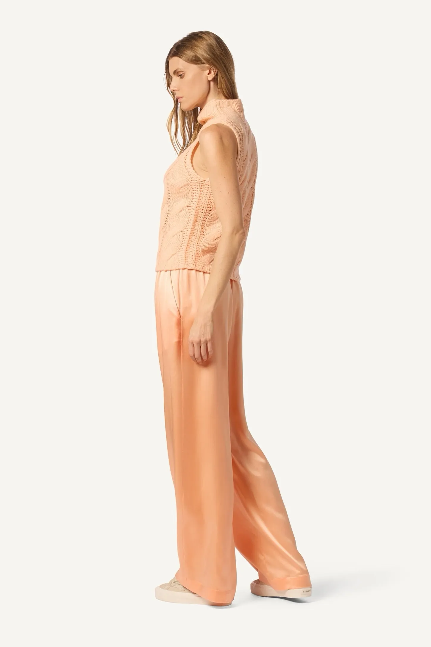BRYNN HIGH RISE PULL ON WIDE LEG SILK PANT | SHERBET sold by Sablyn product image thumbnail 3