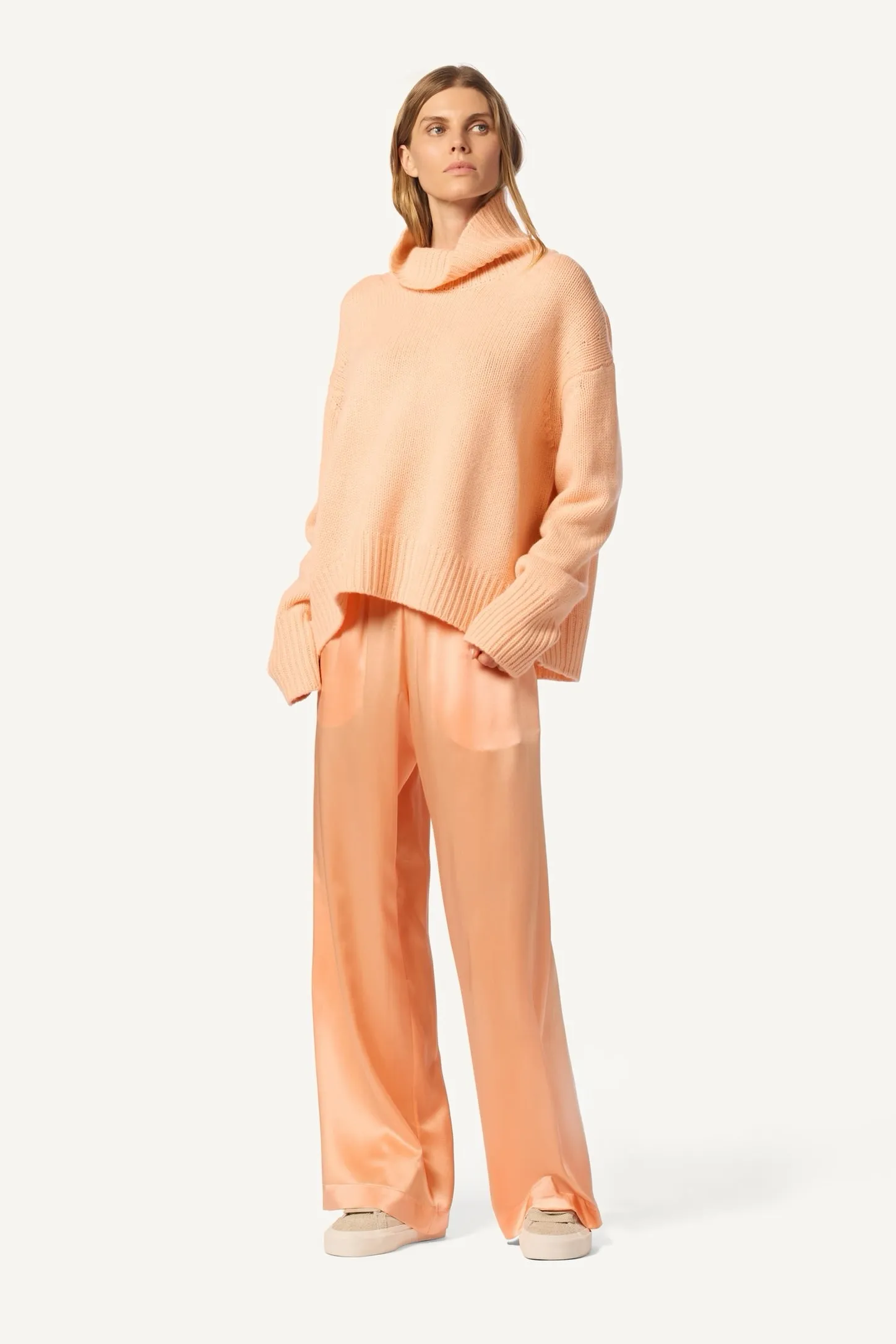 BRYNN HIGH RISE PULL ON WIDE LEG SILK PANT | SHERBET sold by Sablyn product image thumbnail 4