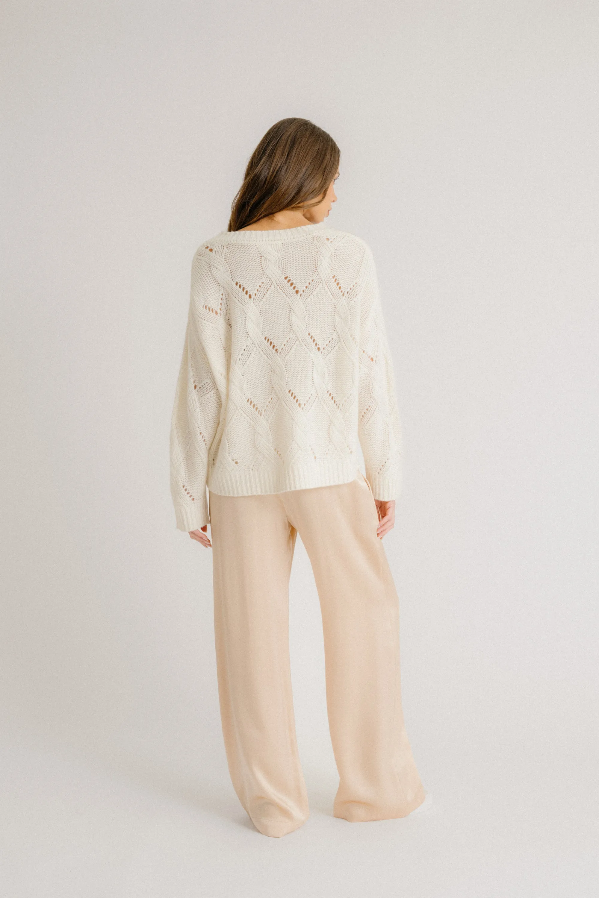 BRYNN WIDE LEG SILK PANT | PINK SAND sold by Sablyn product image thumbnail 2