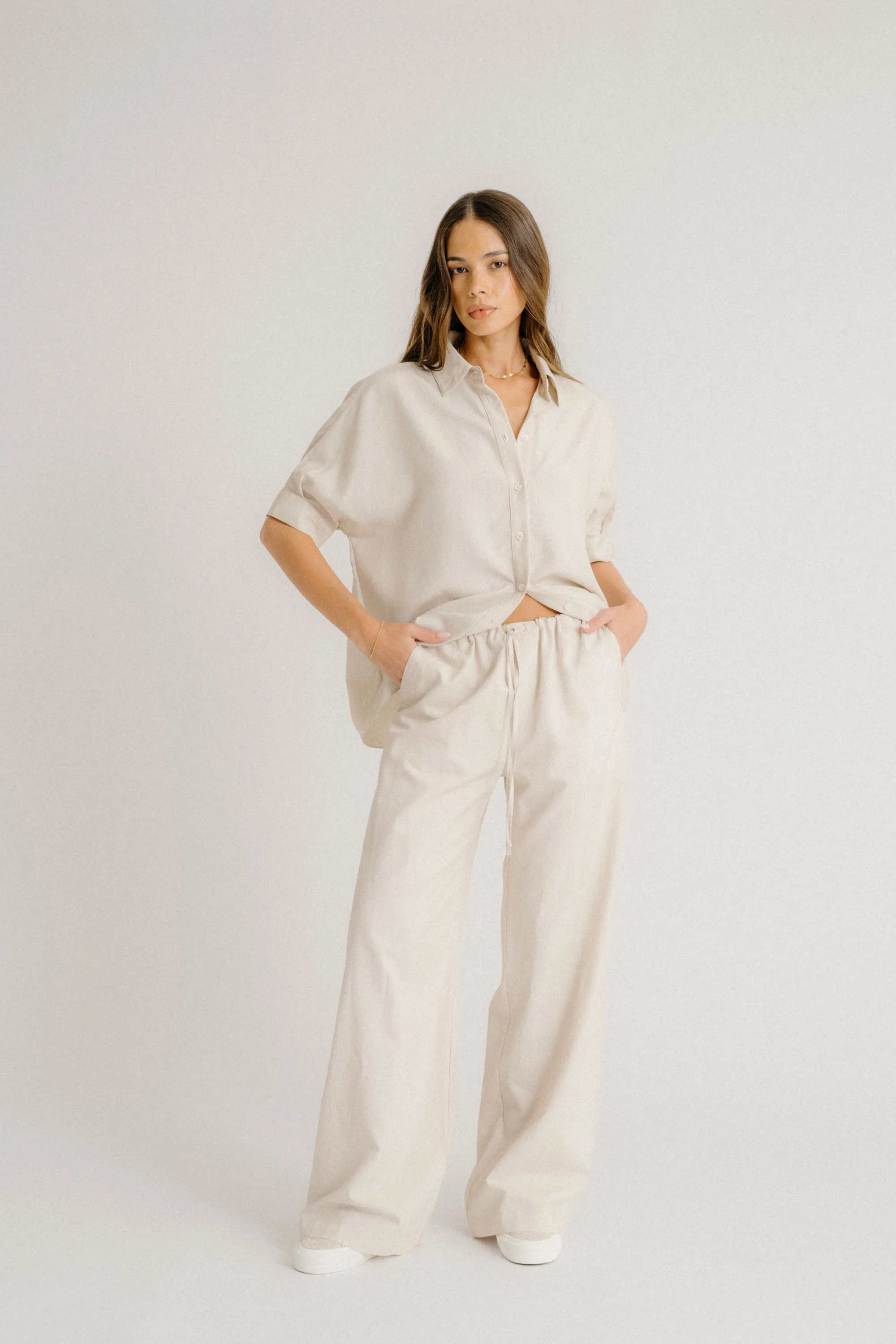 GISELE MICRO STRIPE BUTTON DOWN | GARDENIA MULTI sold by Sablyn product image thumbnail 3