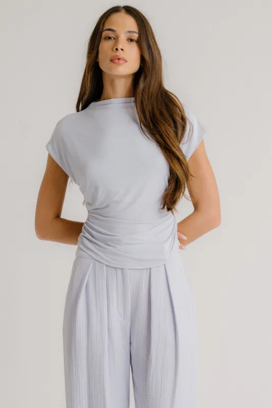 MENA ROUCHED SLIT NECK TANK | SKYE sold by Sablyn