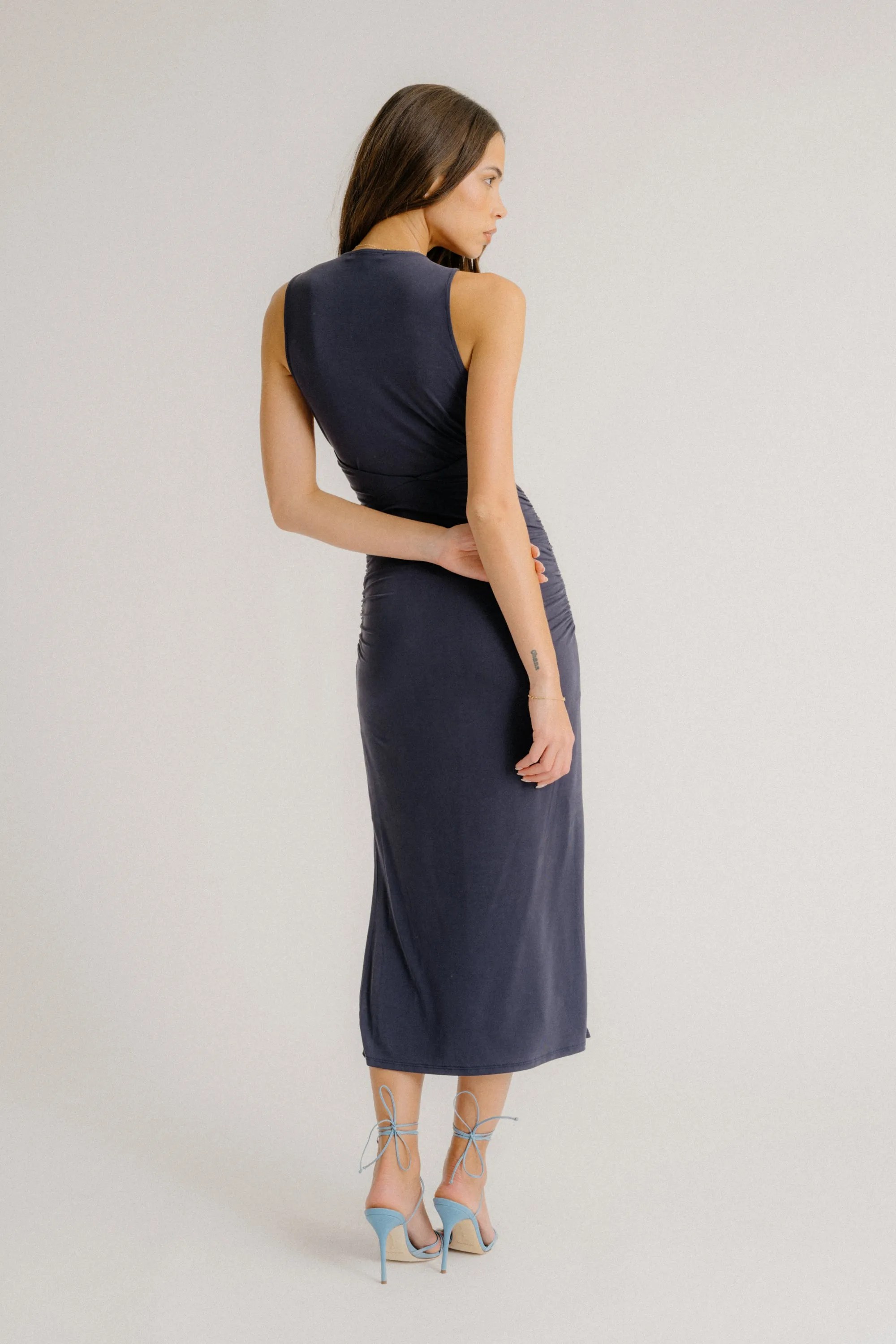 ESTELLE TANK DRESS WITH SLITS | MIDNIGHT NAVY sold by Sablyn product image thumbnail 3