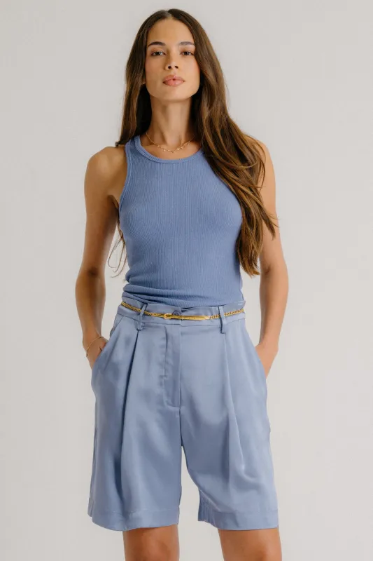 JAMEELA RACERBACK TANK | PERIWINKLE sold by Sablyn