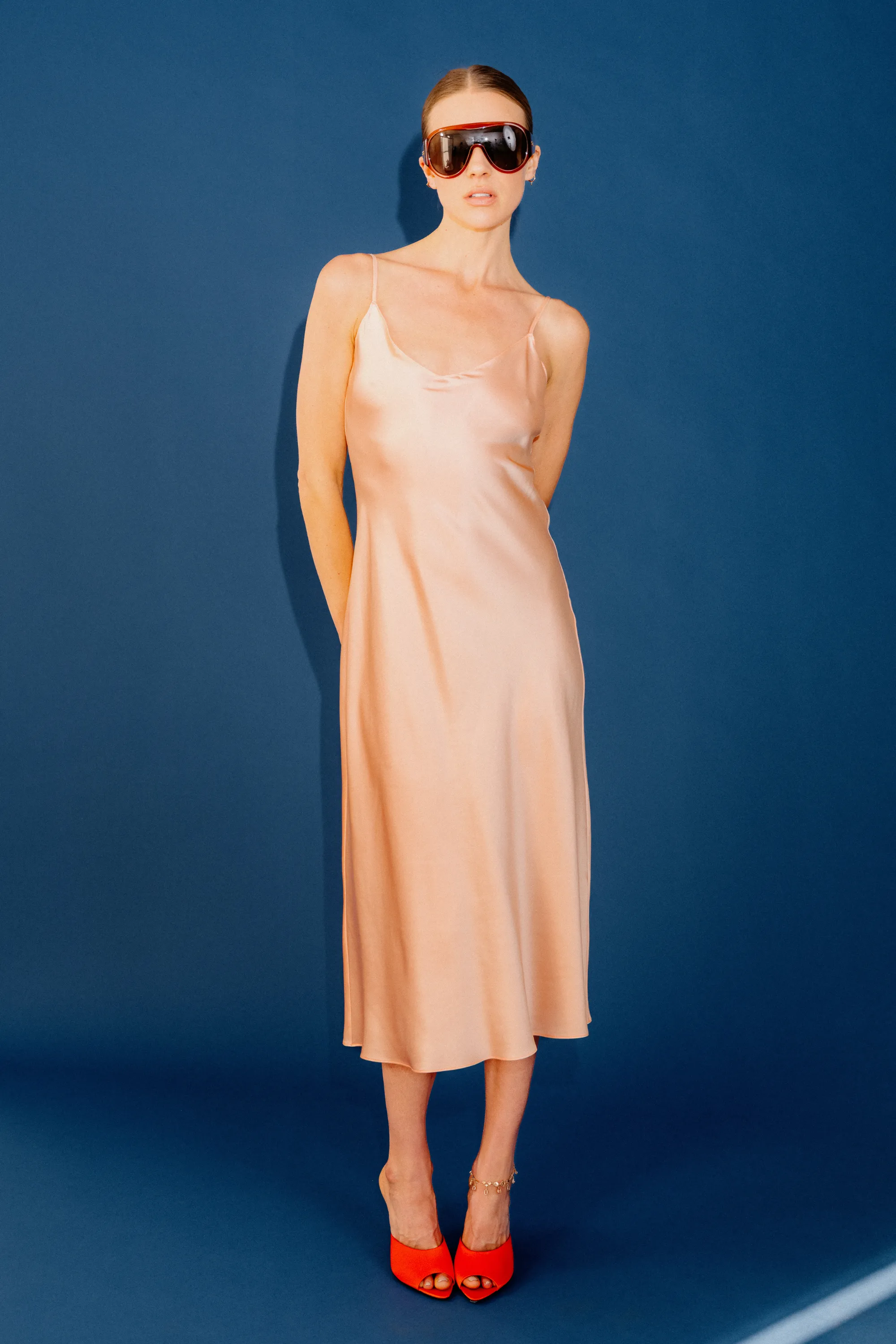 TAYLOR V-NECK SILK DRESS | SHERBET sold by Sablyn