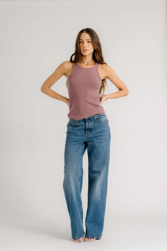 JAMEELA RACERBACK TANK | DUSTY VIOLET sold by Sablyn