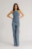 RIO FLARED BIAS CUT PANT | SMOKY BLUE sold by Sablyn
