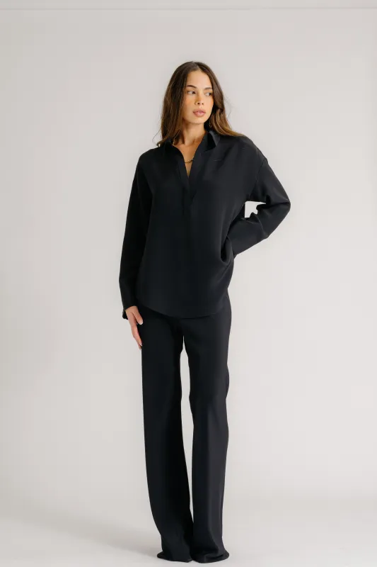 RIO FLARED BIAS CUT PANT | BLACK sold by Sablyn