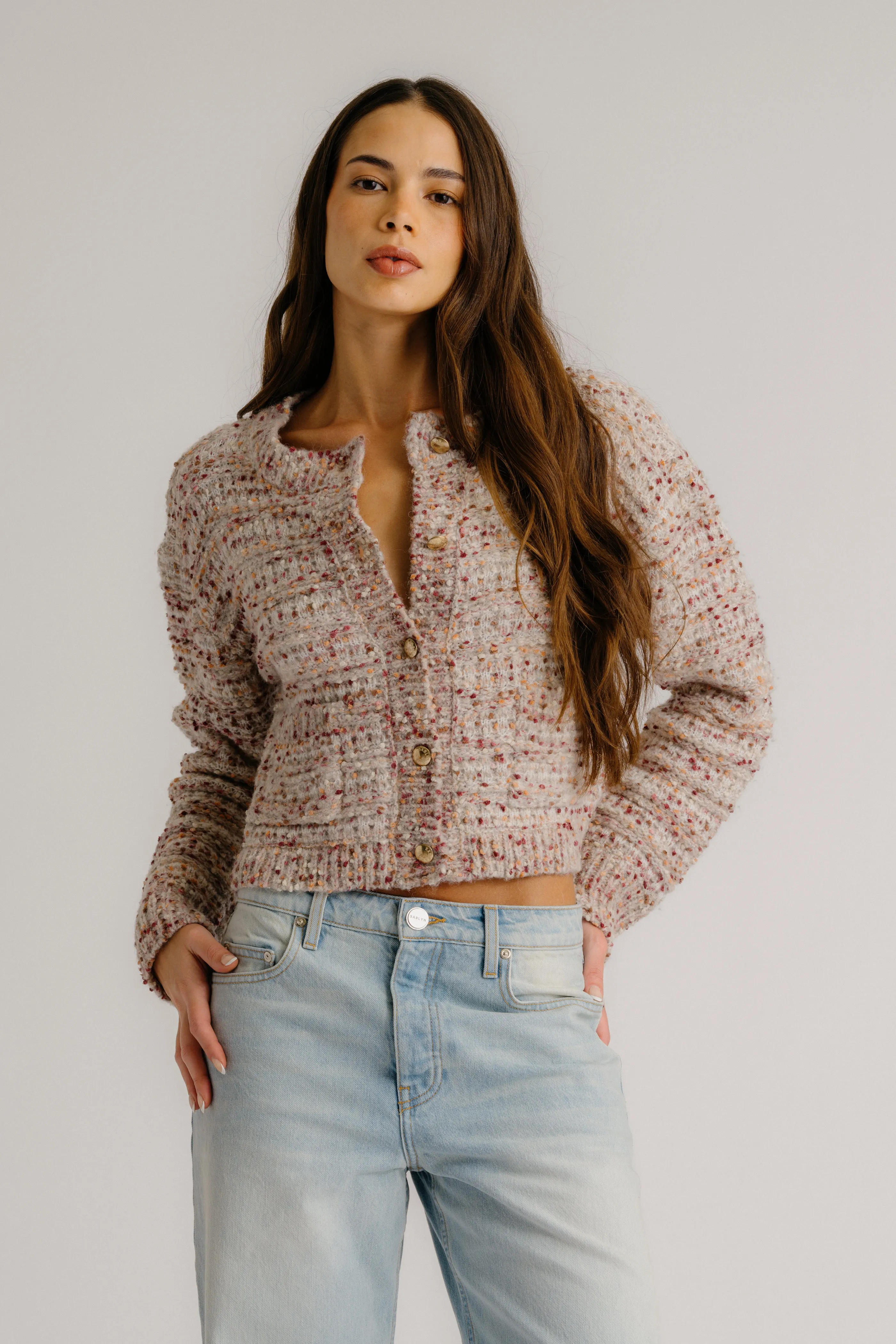 HELENA CROPPED DOUBLE POCKET CARDIGAN | MULTI sold by Sablyn product image thumbnail 2