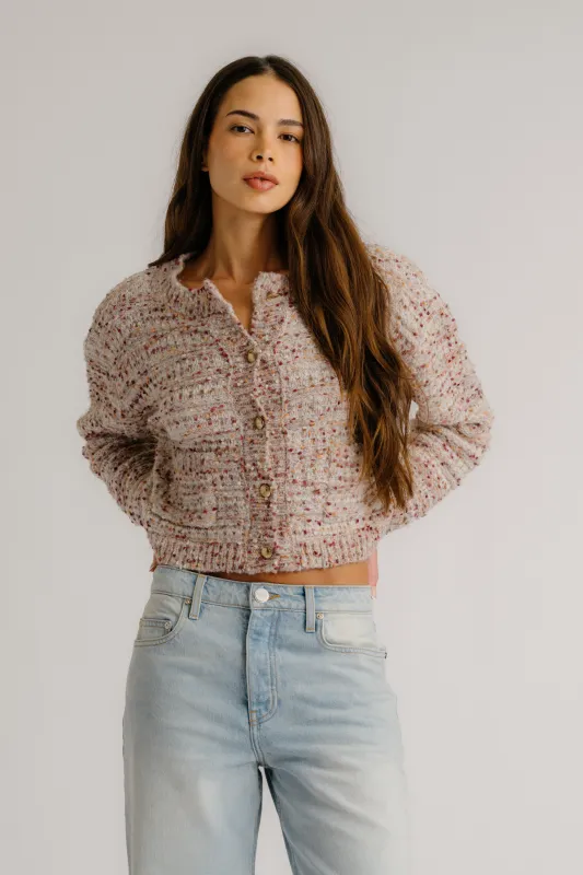 HELENA CROPPED DOUBLE POCKET CARDIGAN | MULTI sold by Sablyn