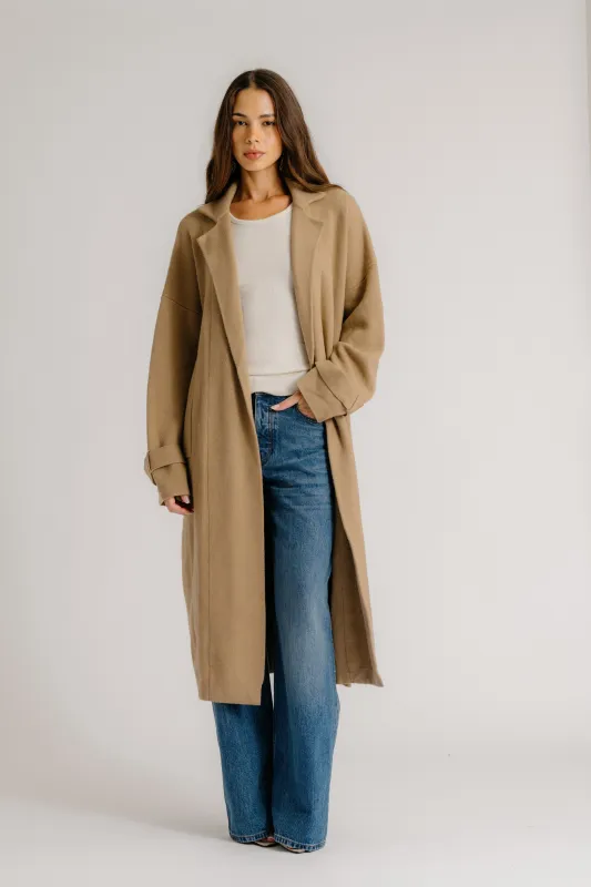 SULLIVAN BELTED SHAWL CASHMERE DUSTER | CAMEL sold by Sablyn