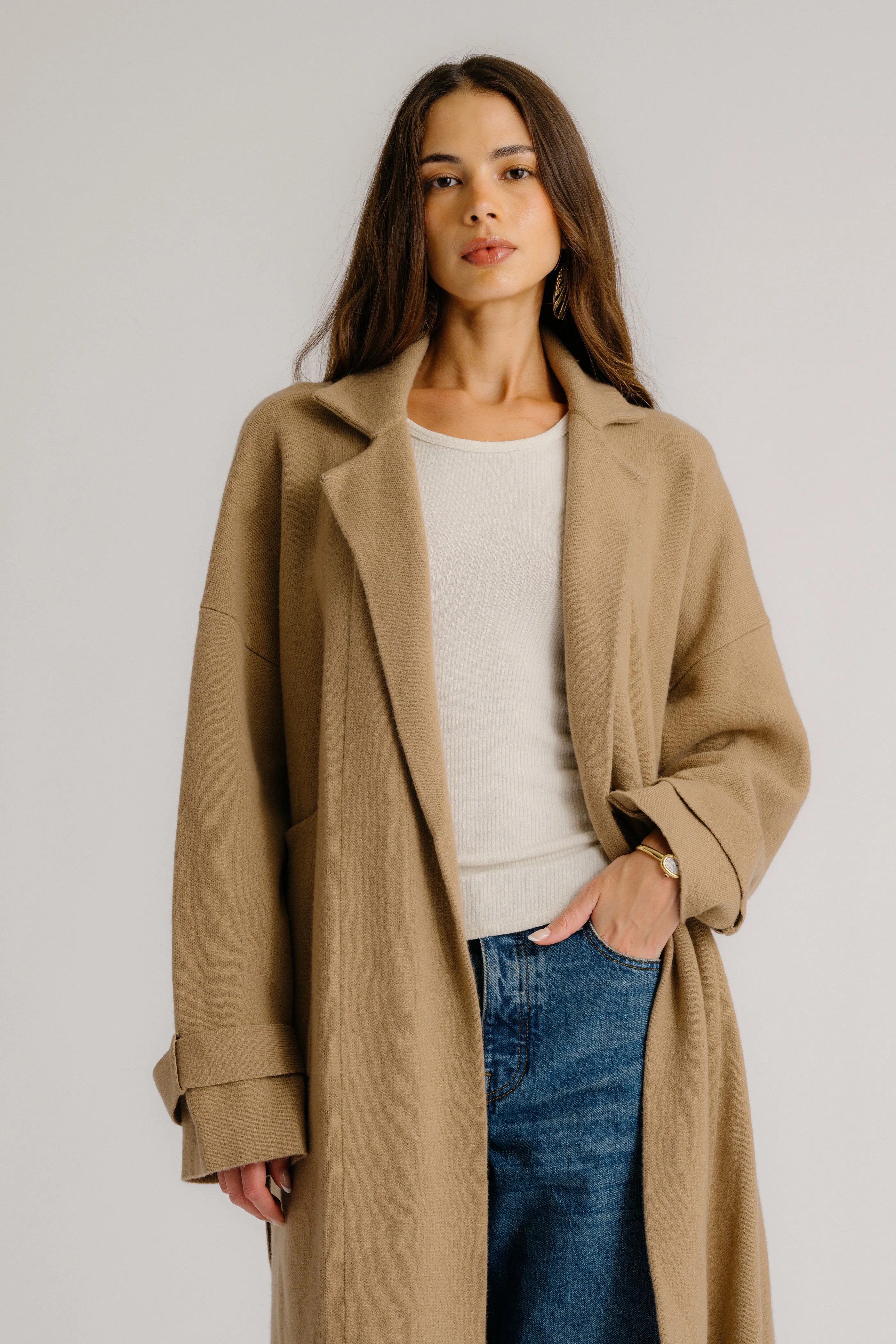 SULLIVAN BELTED SHAWL CASHMERE DUSTER | CAMEL sold by Sablyn product image thumbnail 3